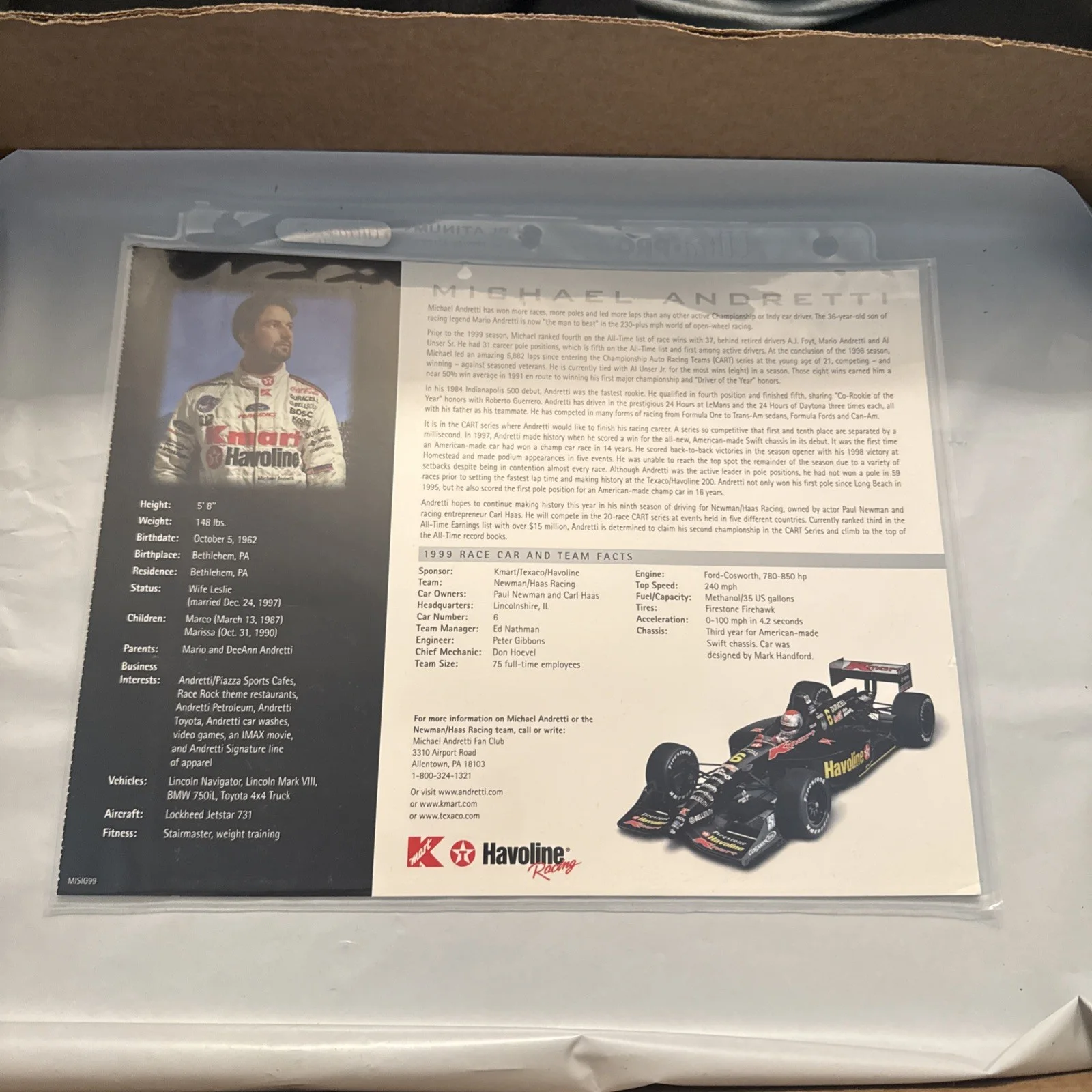 Michael Andretti — Michael Andretti Autographed Photograph, image 4