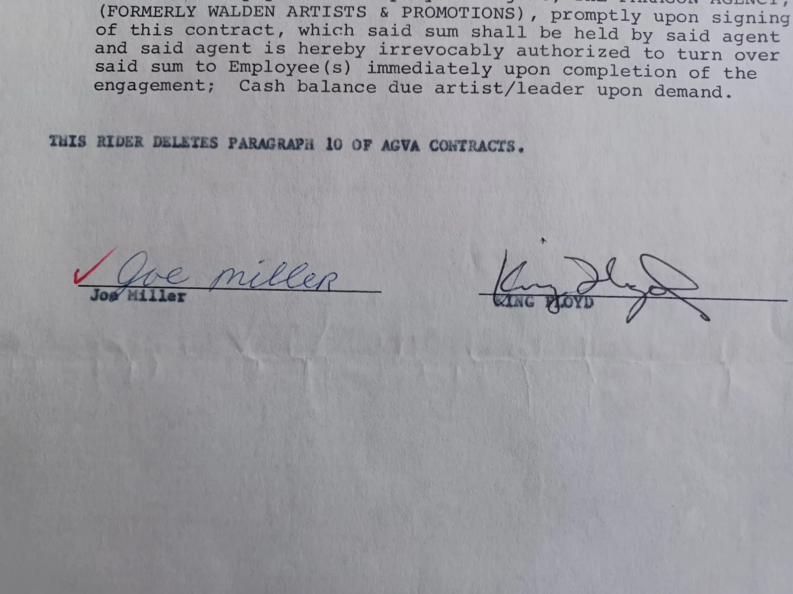 King Floyd (d. 2006) Signed 1971 Contract - Soul Singer - Groove Me - N, изображение 2