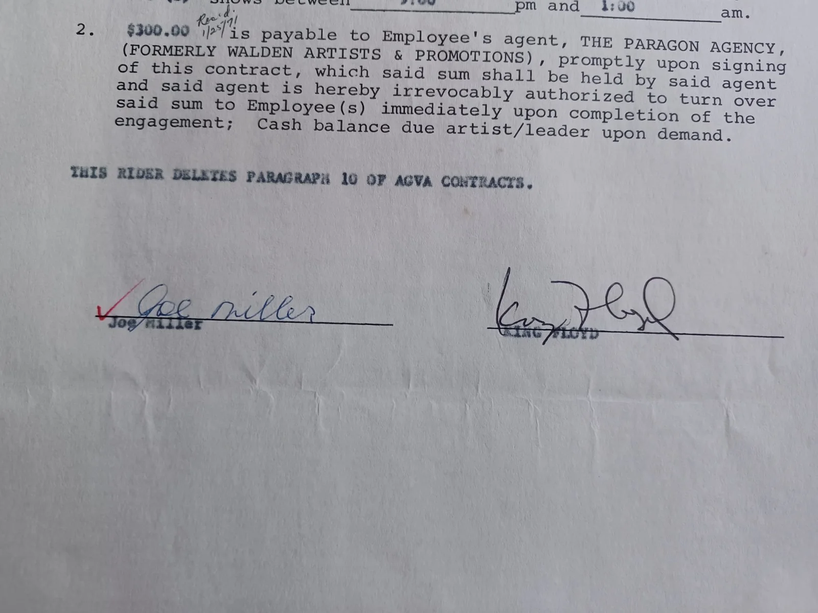 King Floyd (d. 2006) Signed 1971 Contract - Soul Singer - Groove Me - O, изображение 2