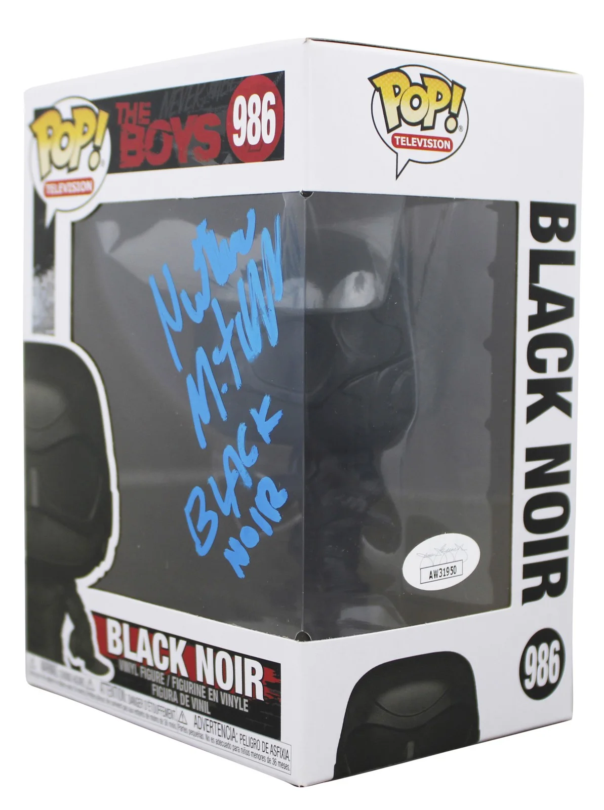 Nathan Mitchell — Nathan Mitchell The Boys "Black Noir" Signed #986 Funko Pop Figure JSA #AW31950, изображение 2