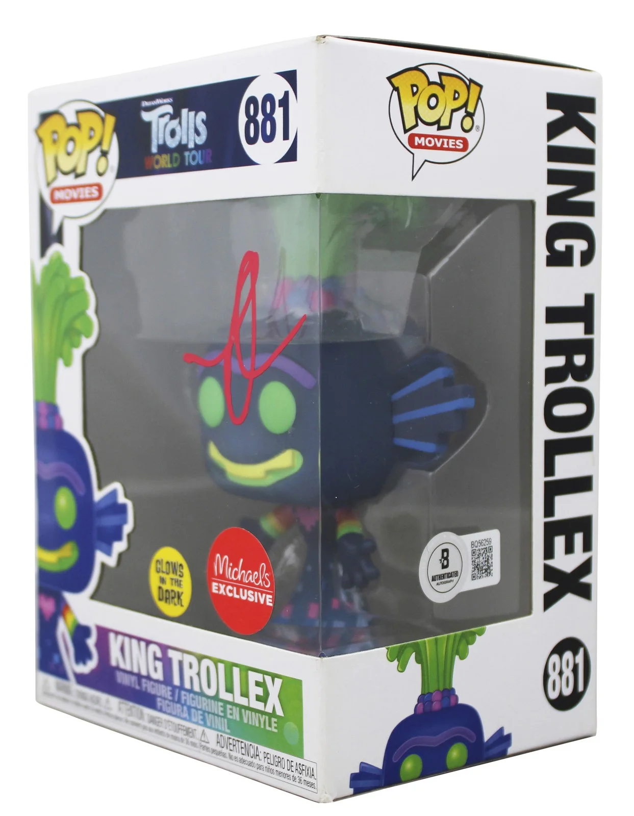 Anthony Ramos — Anthony Ramos Trolls Signed King Trollex #881 Funko Pop Figure BAS #BQ56259, изображение 2