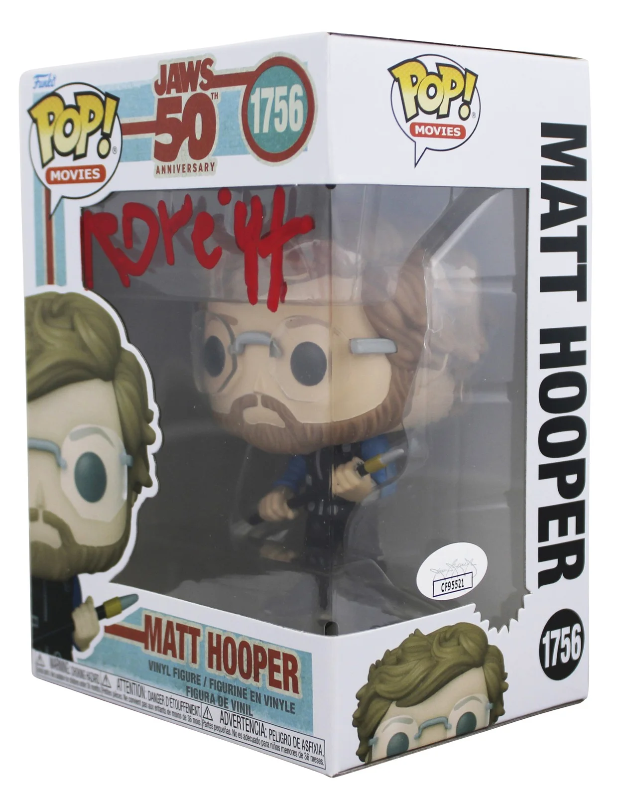 Richard Dreyfuss — Richard Dreyfuss Jaws Signed Matt Hooper #1756 Funko Pop Figure JSA #CF95521, image 2