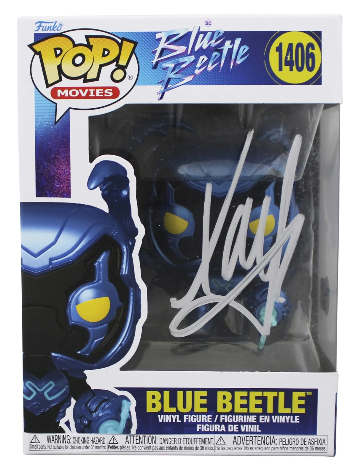 Xolo Mariduena — Xolo Mariduena Blue Beetle Signed #1406 Funko Pop Vinyl Figure BAS #BN36431