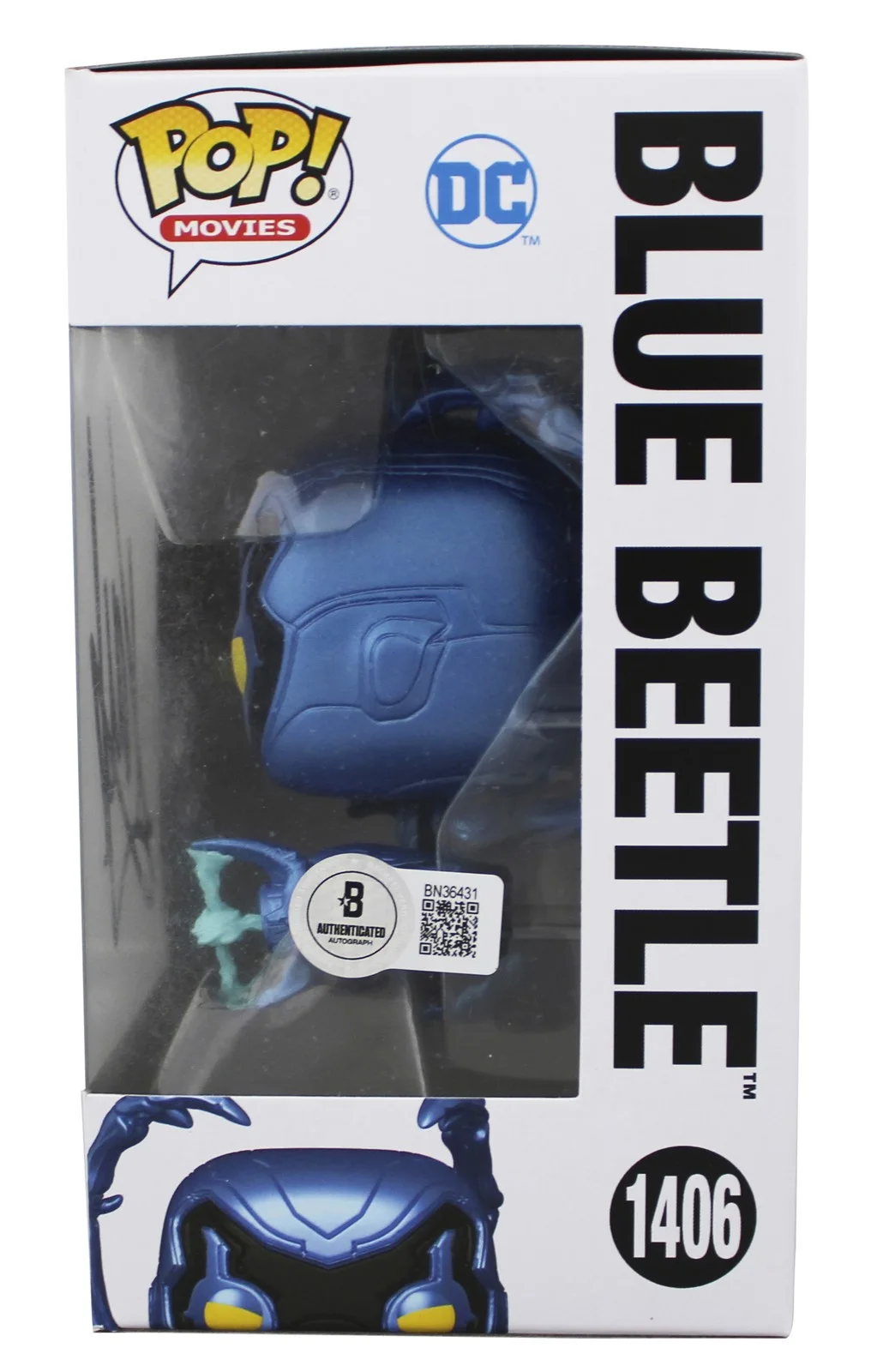 Xolo Mariduena — Xolo Mariduena Blue Beetle Signed #1406 Funko Pop Vinyl Figure BAS #BN36431, image 3