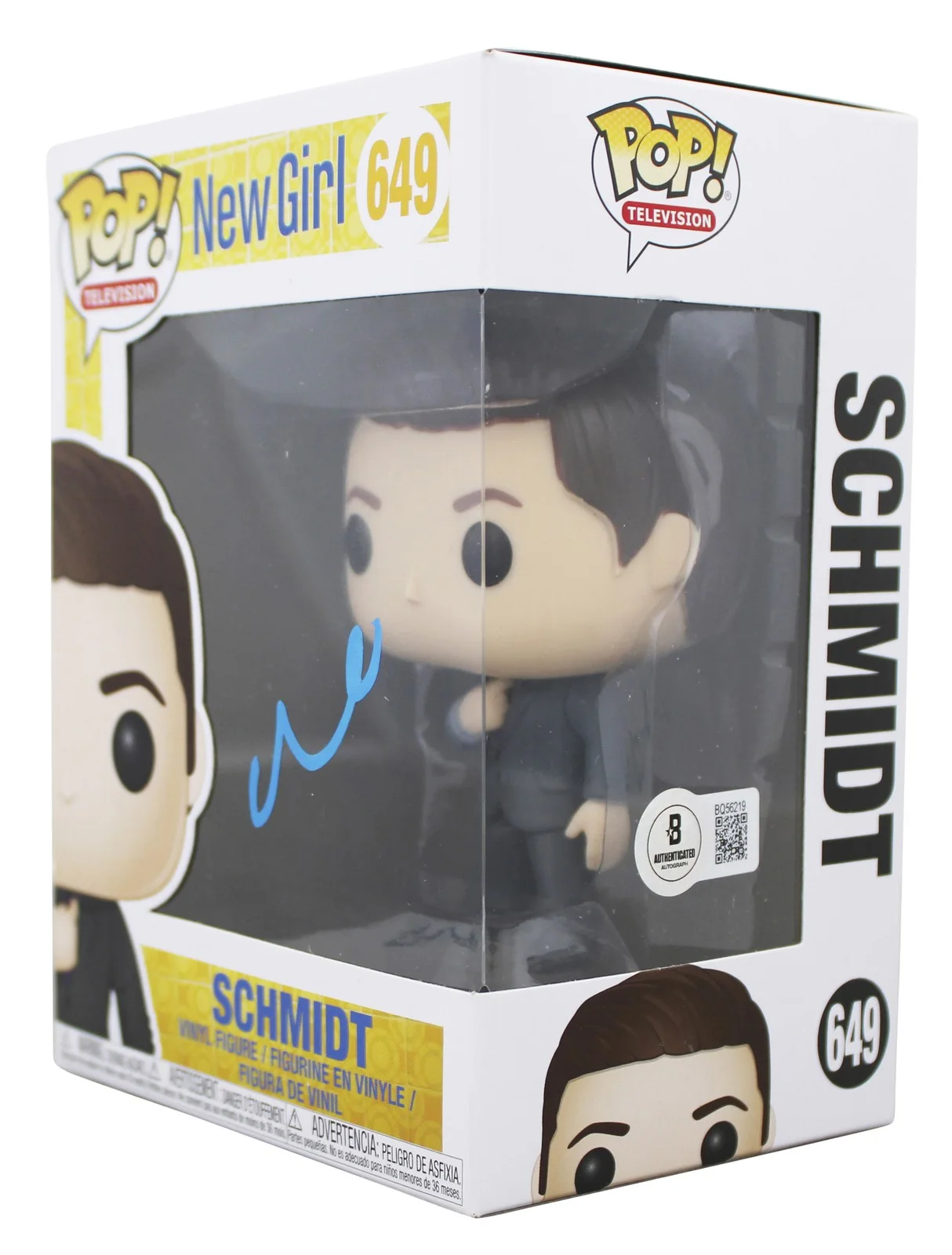 Max Greenfield — Max Greenfield New Girl Signed Schmidt #649 Funko Pop Vinyl Figure BAS #BQ56219, изображение 2