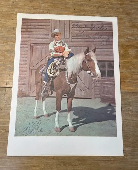 Gene Autry — Gene Autry Inscribed Hand Signed Autograph 8.25x11 Photo 1950's