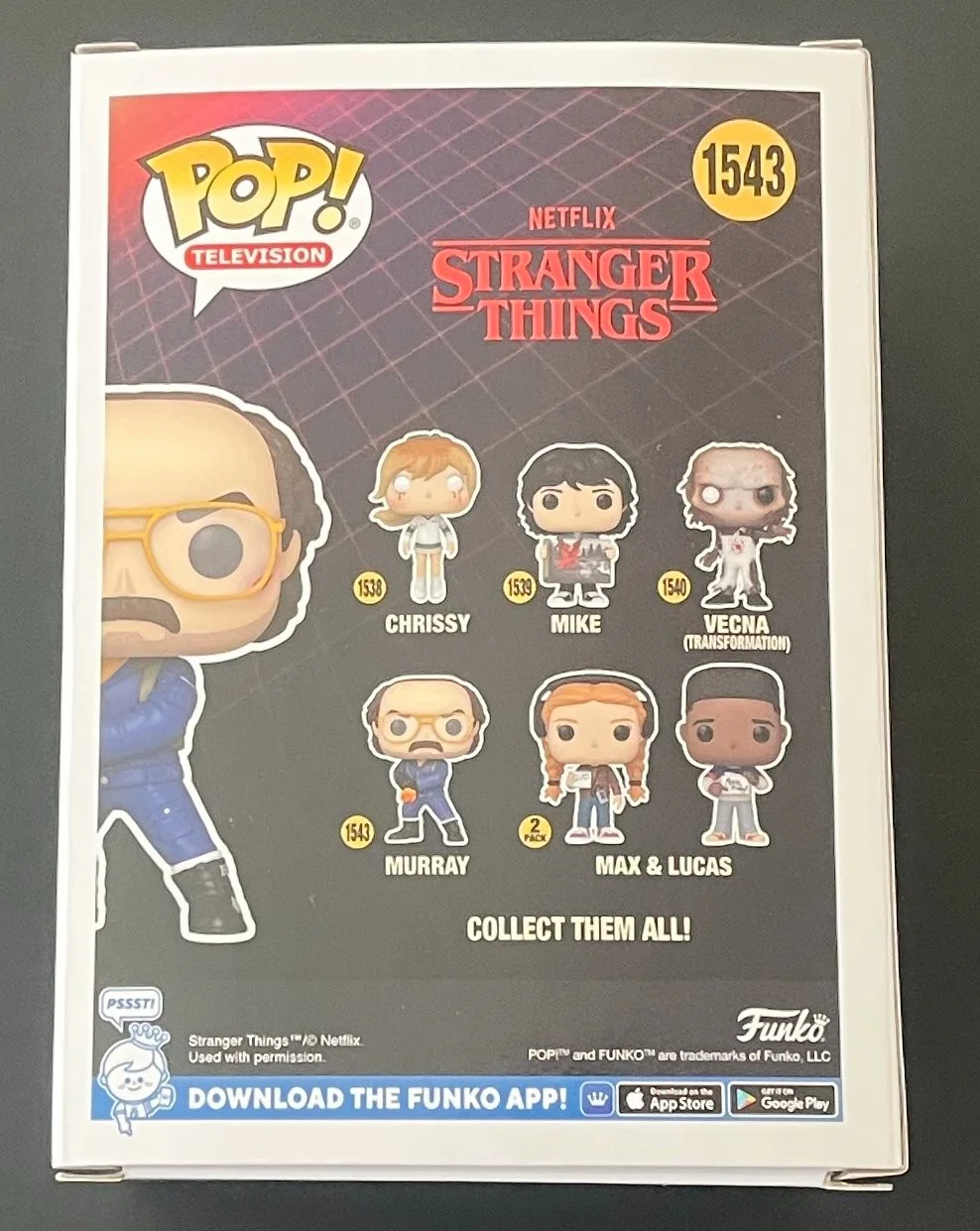 BRETT GELMAN SIGNED STRANGER THINGS MURRAY 1543 FUNKO wEXACT PROOF & BECKETT COA, image 5