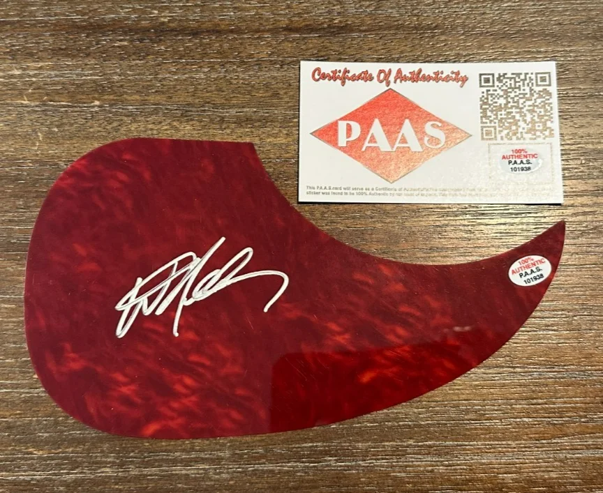 Willie Nelson Autographed Signed Guitar Pick Guard COA, image 2