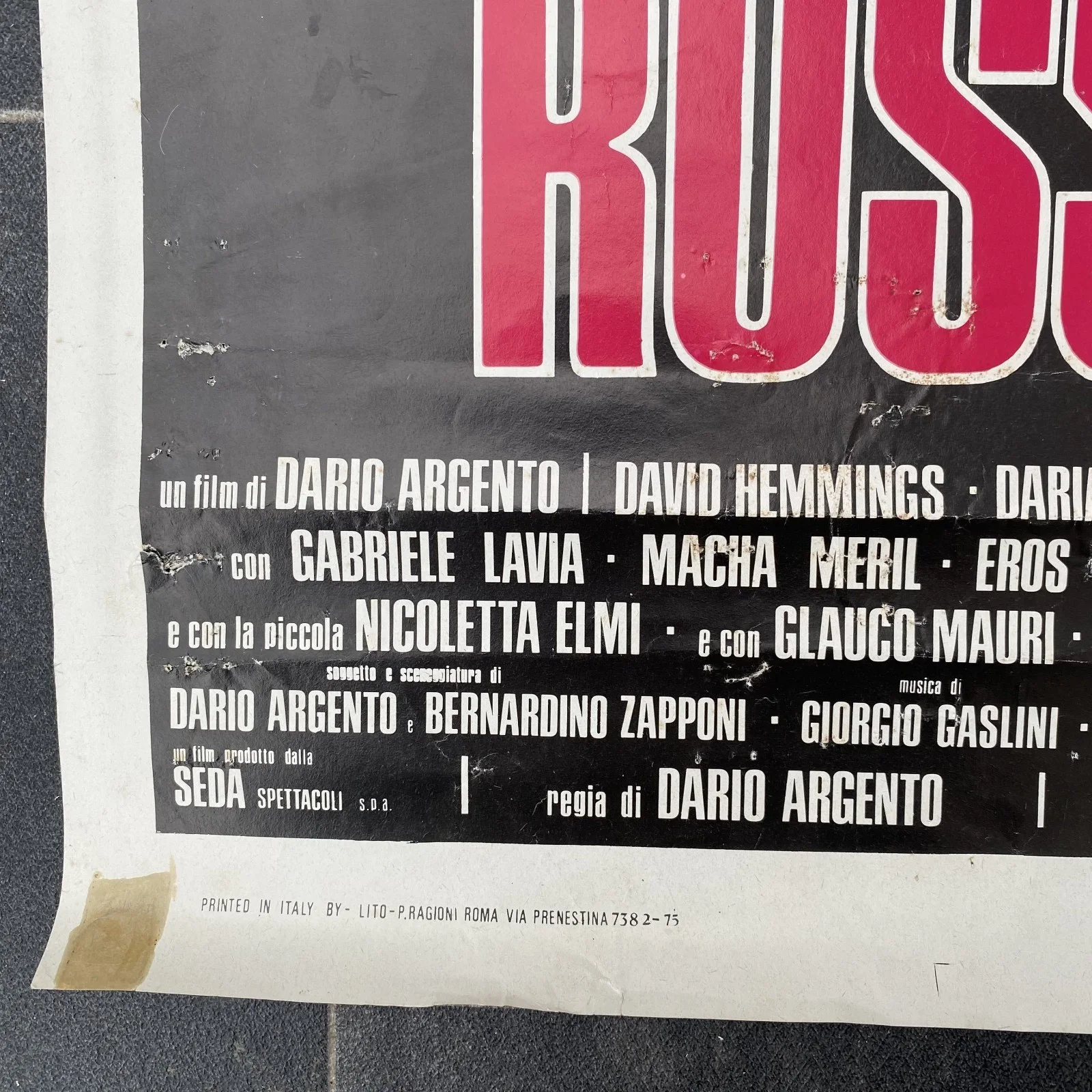 PROFONDO ROSSO - Original Italian Locandina poster (1975) DARIO ARGENTO Horror, image 4