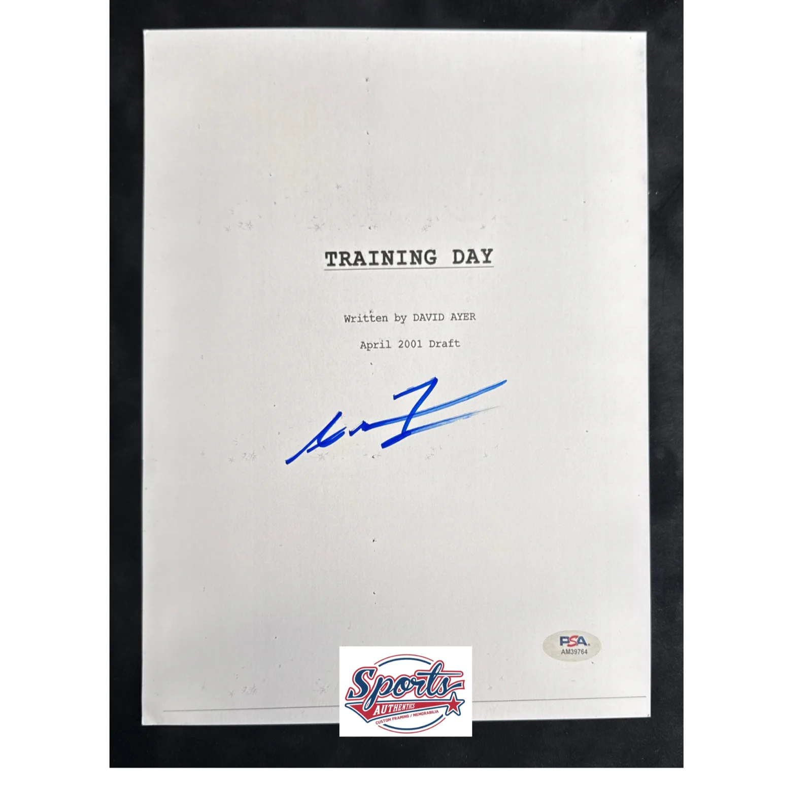Antoine Fuqua — Antoine Fuqua Signed 8x10 Training Day Script Cover Only PSA AM39764