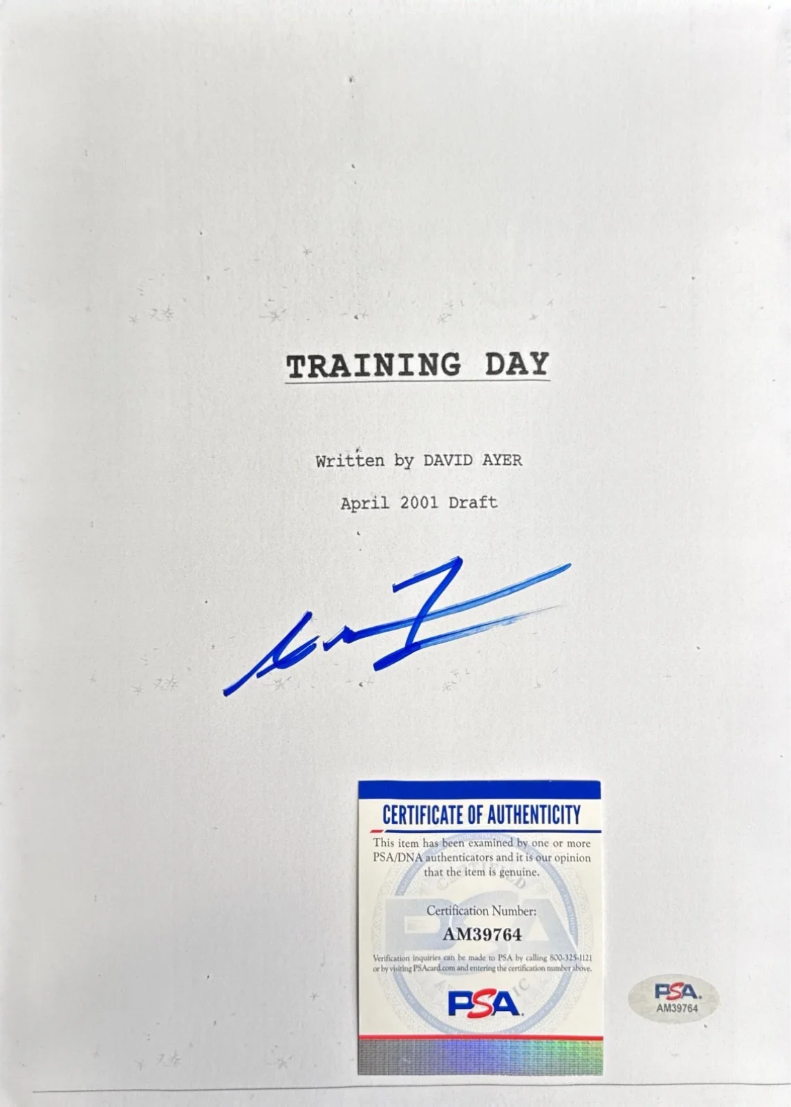 Antoine Fuqua — Antoine Fuqua Signed 8x10 Training Day Script Cover Only PSA AM39764, изображение 2