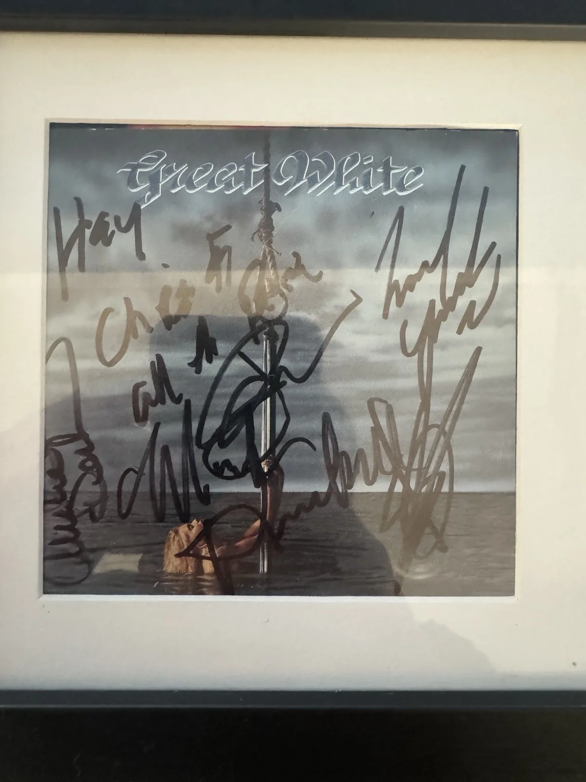 Great White Hooked Era Signed/Frame CD Art Jack Russell Kendall Desbrow Montana+, image 3