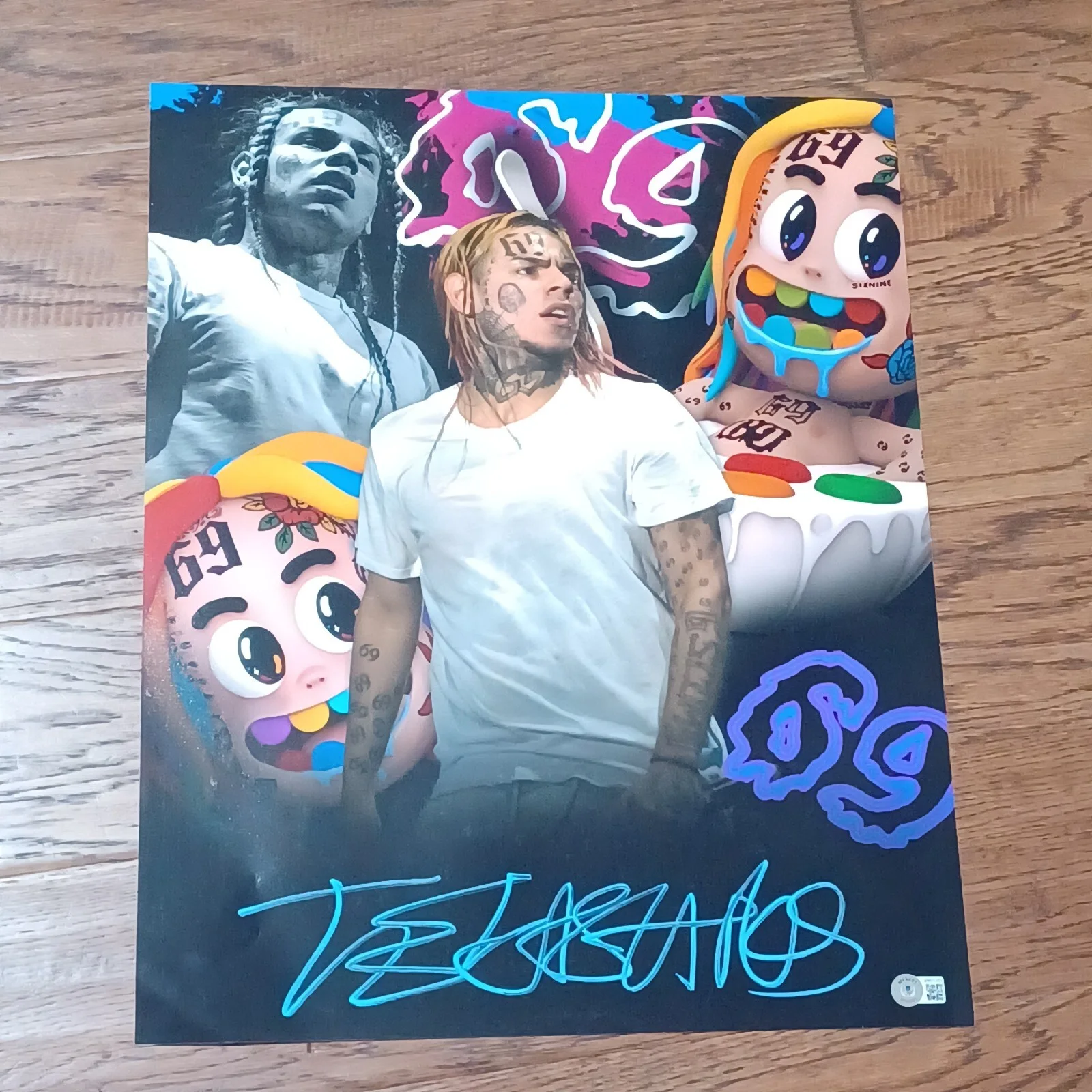 TEKASHI 6ix9ine TATTLE TALES SIGNED 16x20in PHOTO #3. Beckett. Pre-owned, image 2