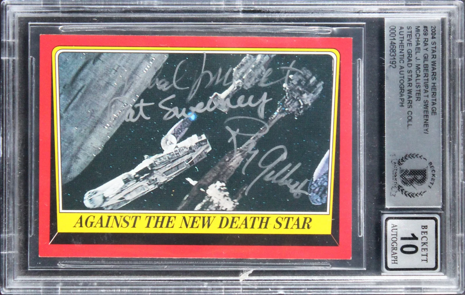Ray Gilberti, Michael J. McAlister & Pat Sweeney — (3) Gilberti +2 Signed 2004 Star Wars Heritage #59 Card Auto 10! BAS Slabbed