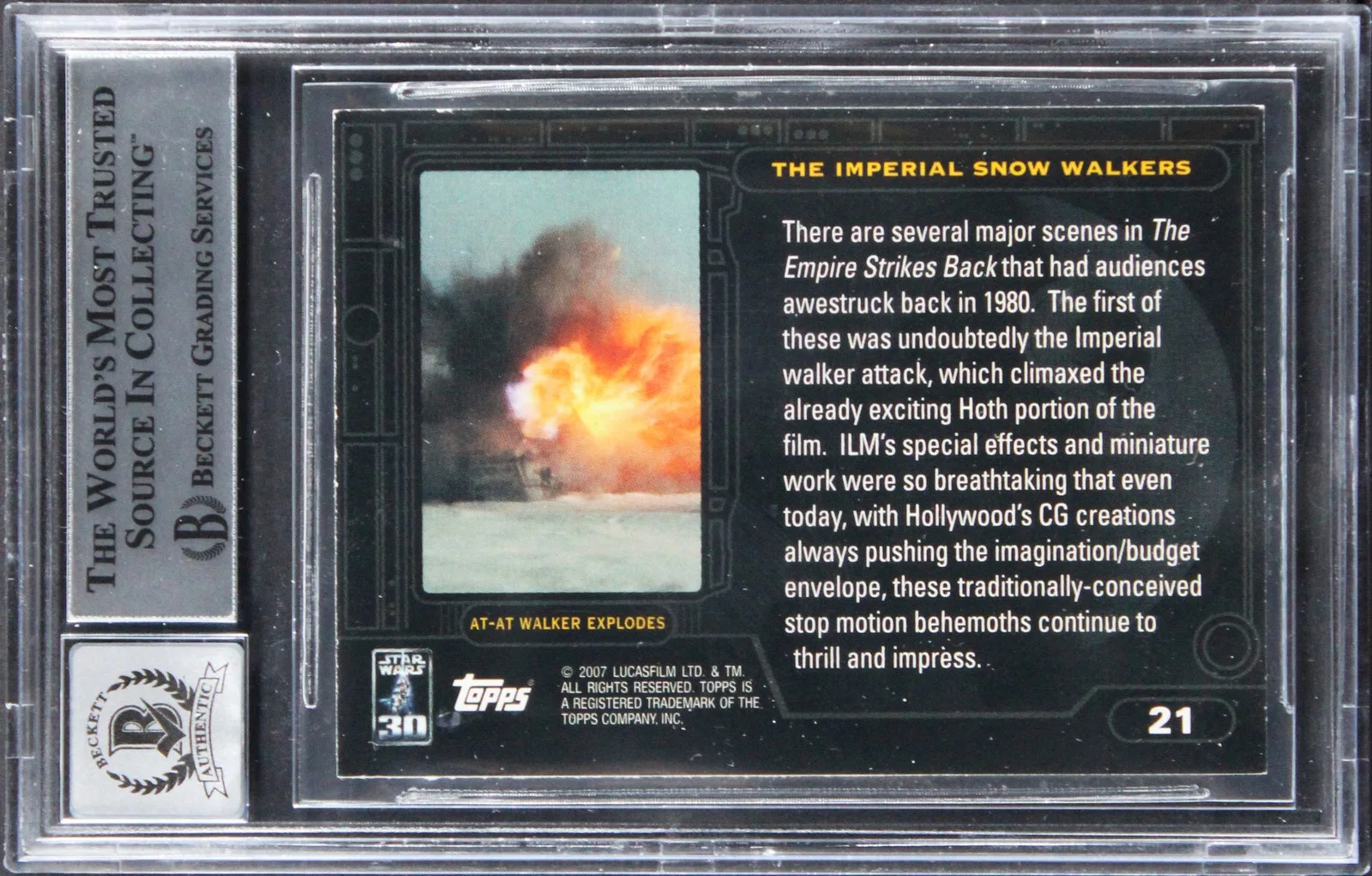 Peter Kuran, Ease Owyeung, Tom St. Amand — (3) Kuran +2 Signed 2007 Star Wars 30th Anniversary #21 Card Auto 10! BAS Slab, изображение 2