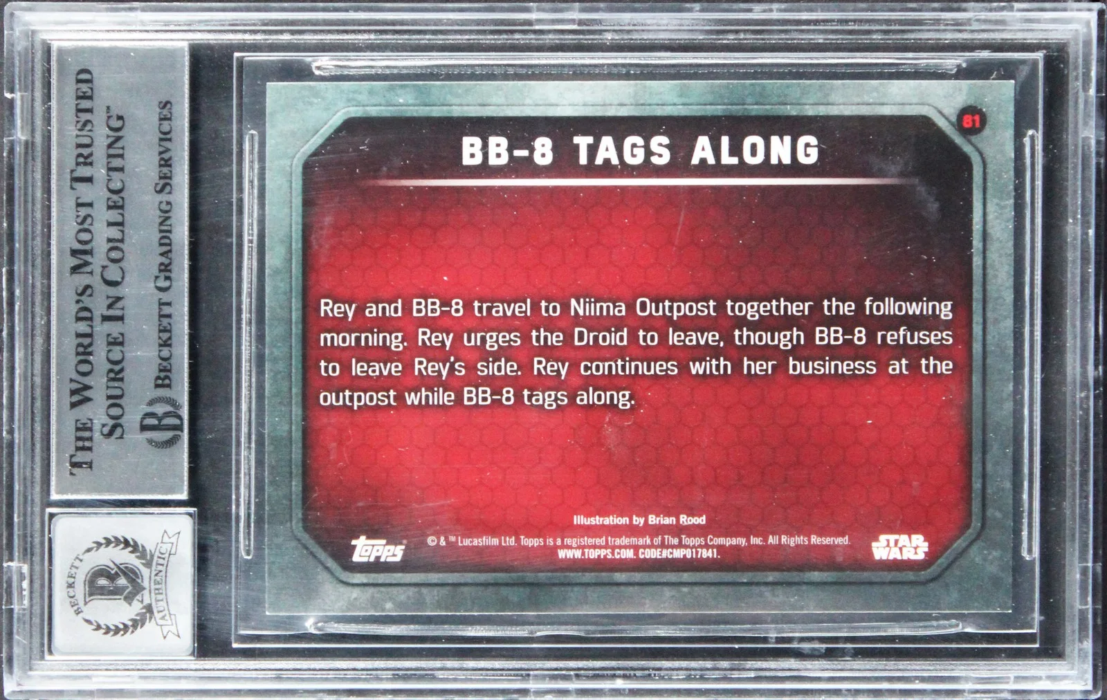 Christian Alzmann, Doug Chiang, Ryan Church, Yanick Dusseault — (4) Alzmann +3 Signed 2015 Star Wars TFA SO LG #81 Card Auto GM 10! BAS Slabbed, изображение 2