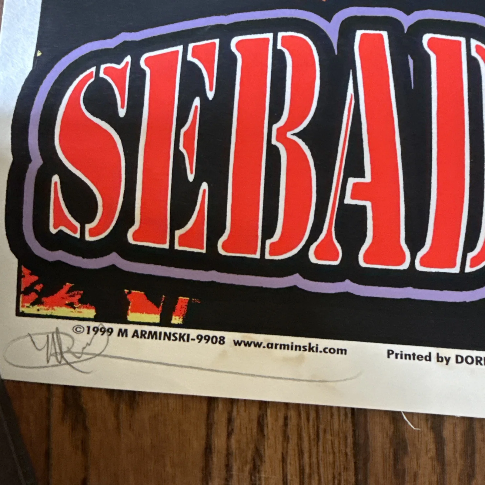 SEBADOH-Rare MARK ARMINSKI Signed Silkscreen Poster 1999~Milwaukee, Wisconsin, изображение 2