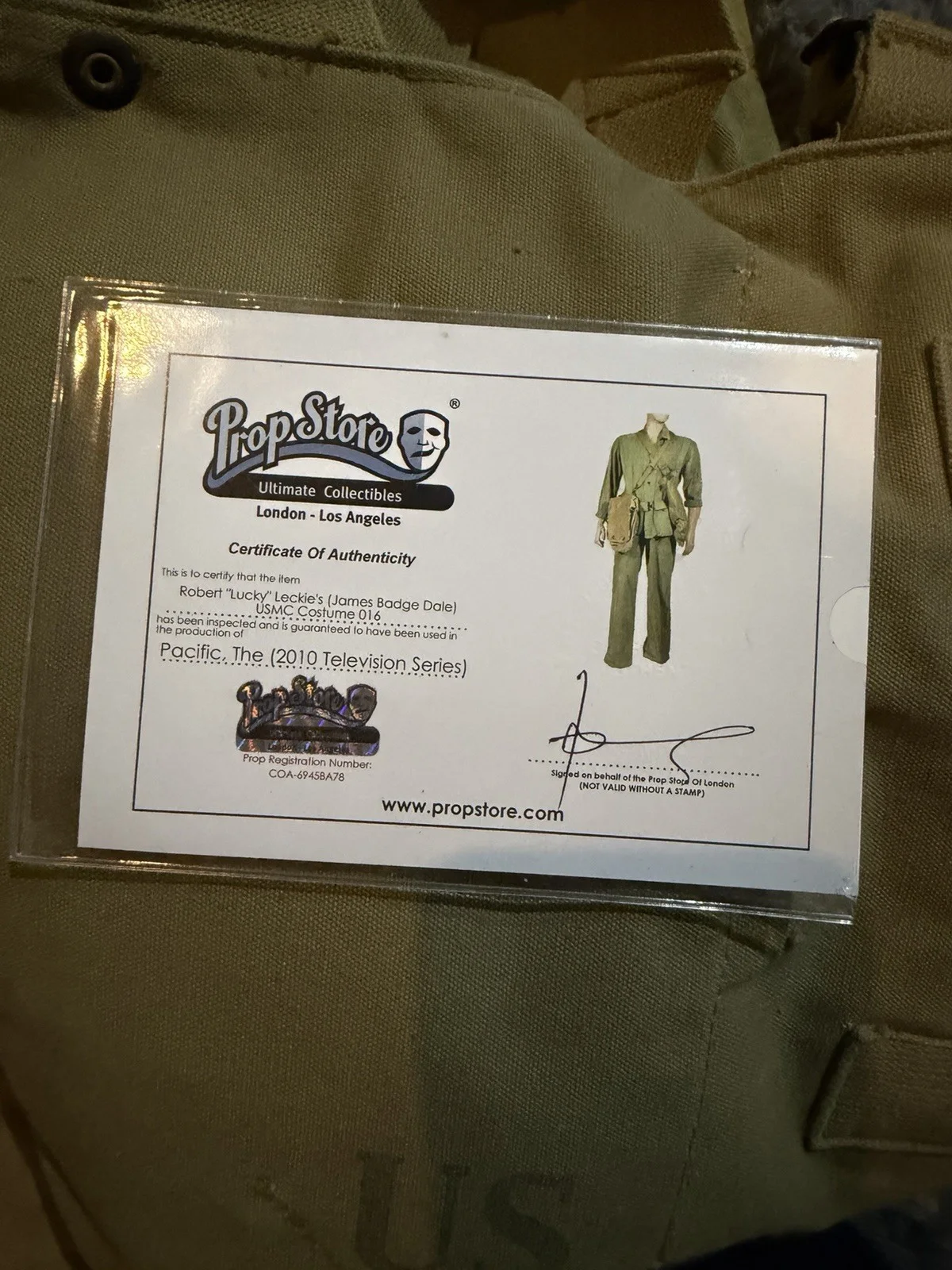 HBO The pacific Main Character Prop Uniform ! LECKIE, image 2