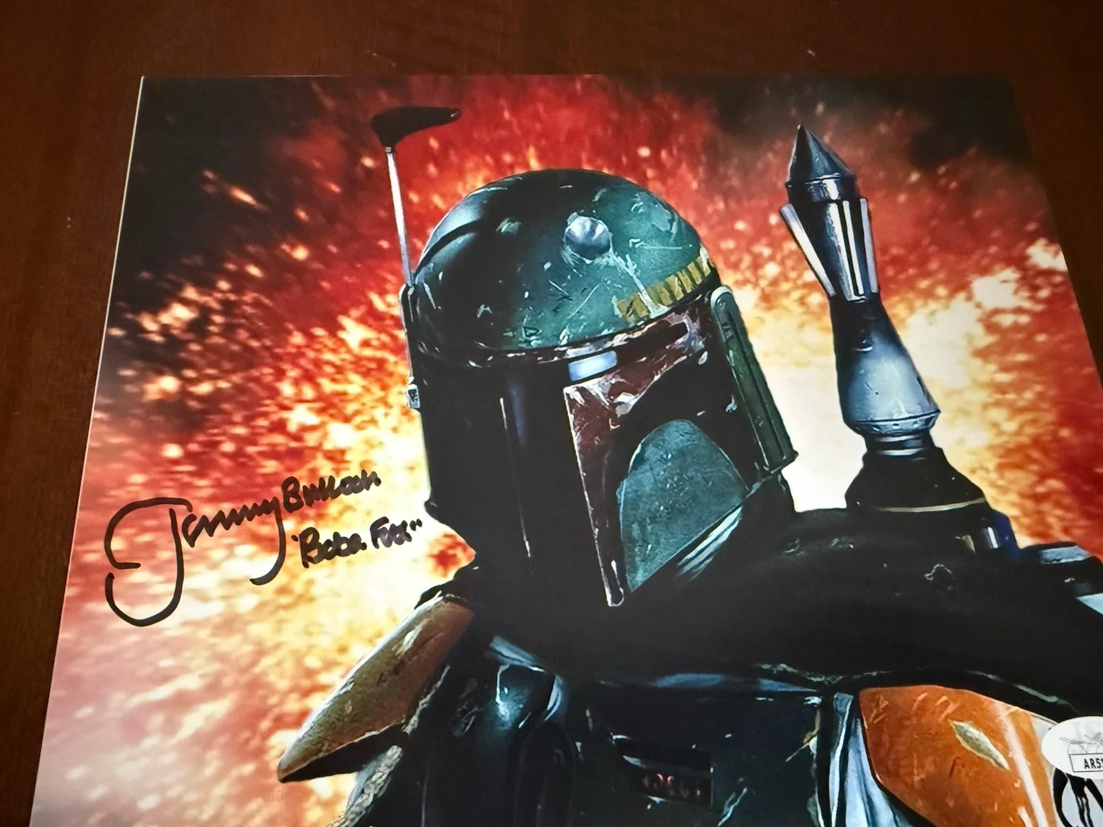 Jeremy Bulloch — Rare Hand Signed Jeremy Bulloch Boba Fett Autographed Star Wars JSA COA 10x8, изображение 2