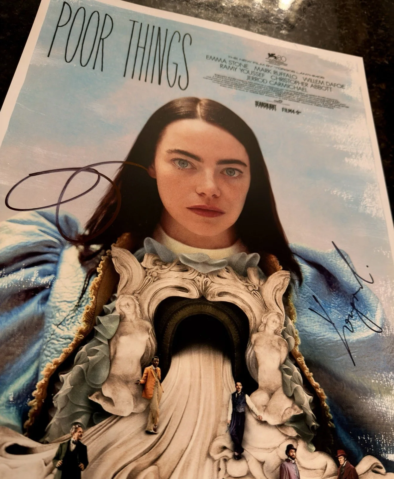 Emma Stone, Yorgos Lanthimos Signed Poor Things - 12x18 Movie Poster, изображение 2
