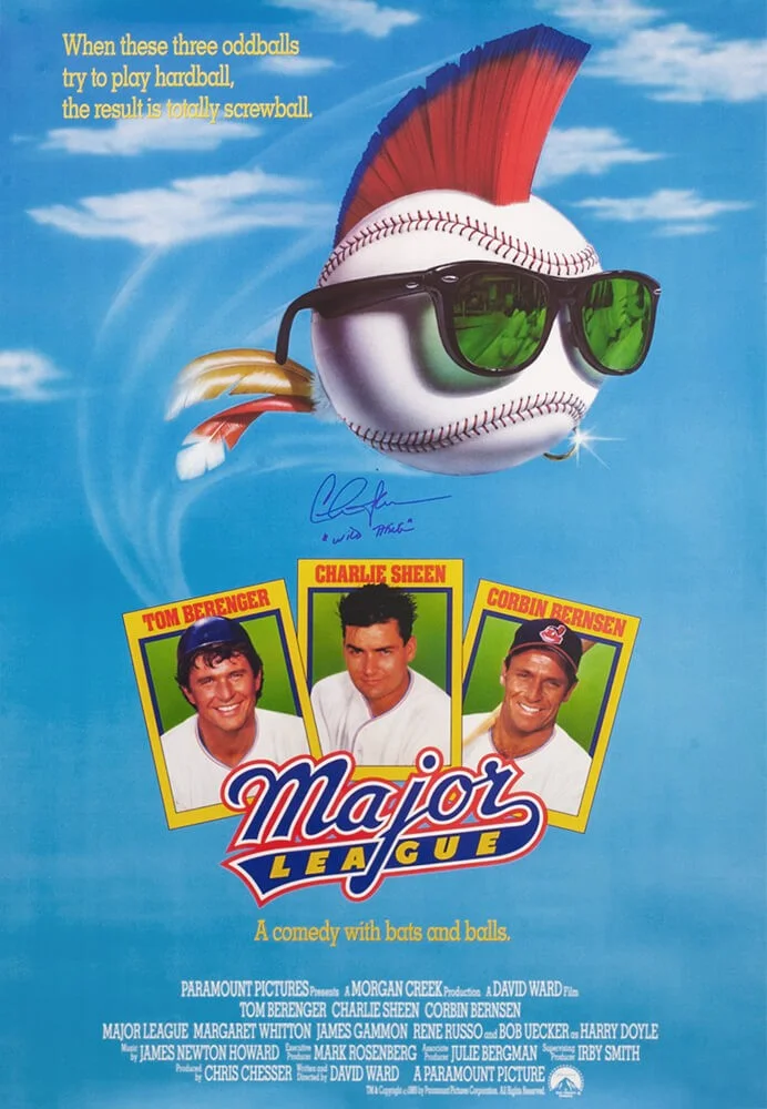 Websites — Charlie Sheen Signed Major League 27x40 Movie Poster w/Wild Thing (SCHWARTZ COA)