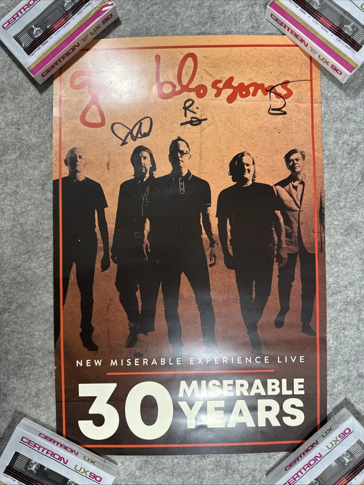 Gin Blossoms band Signed 11x17 poster - 30 Miserable Years W/ VIP Pass Lanyard, изображение 3