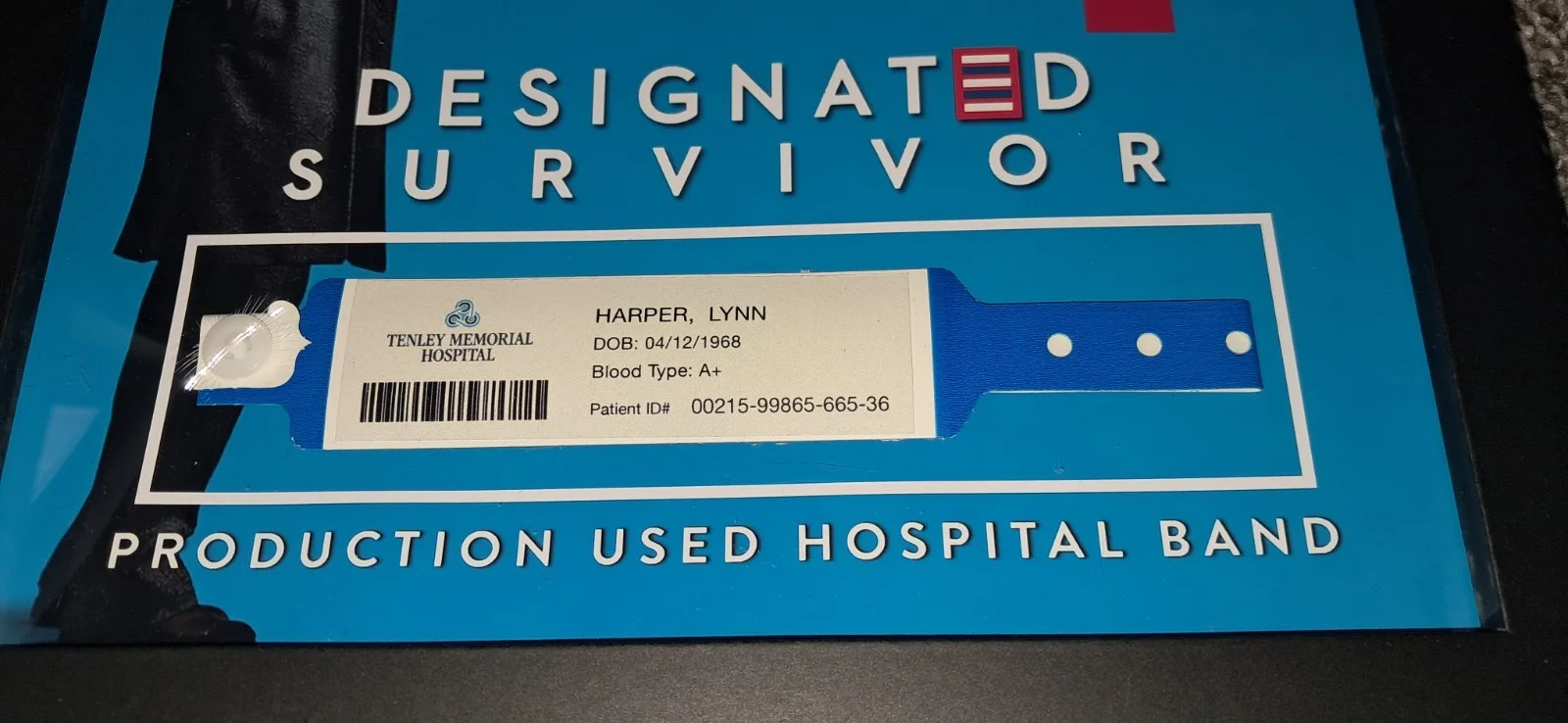 Designated Survivor (2016) - Production Used Hospital Band Prop - A4 Display, image 4