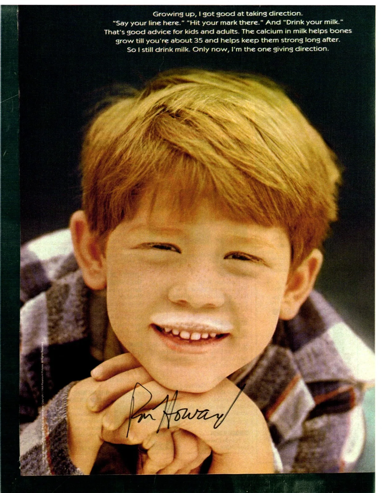 Ron Howard — Ron Howard Signed Got Milk Ad 8.5x11 Photo Happy Days Andy Griffith