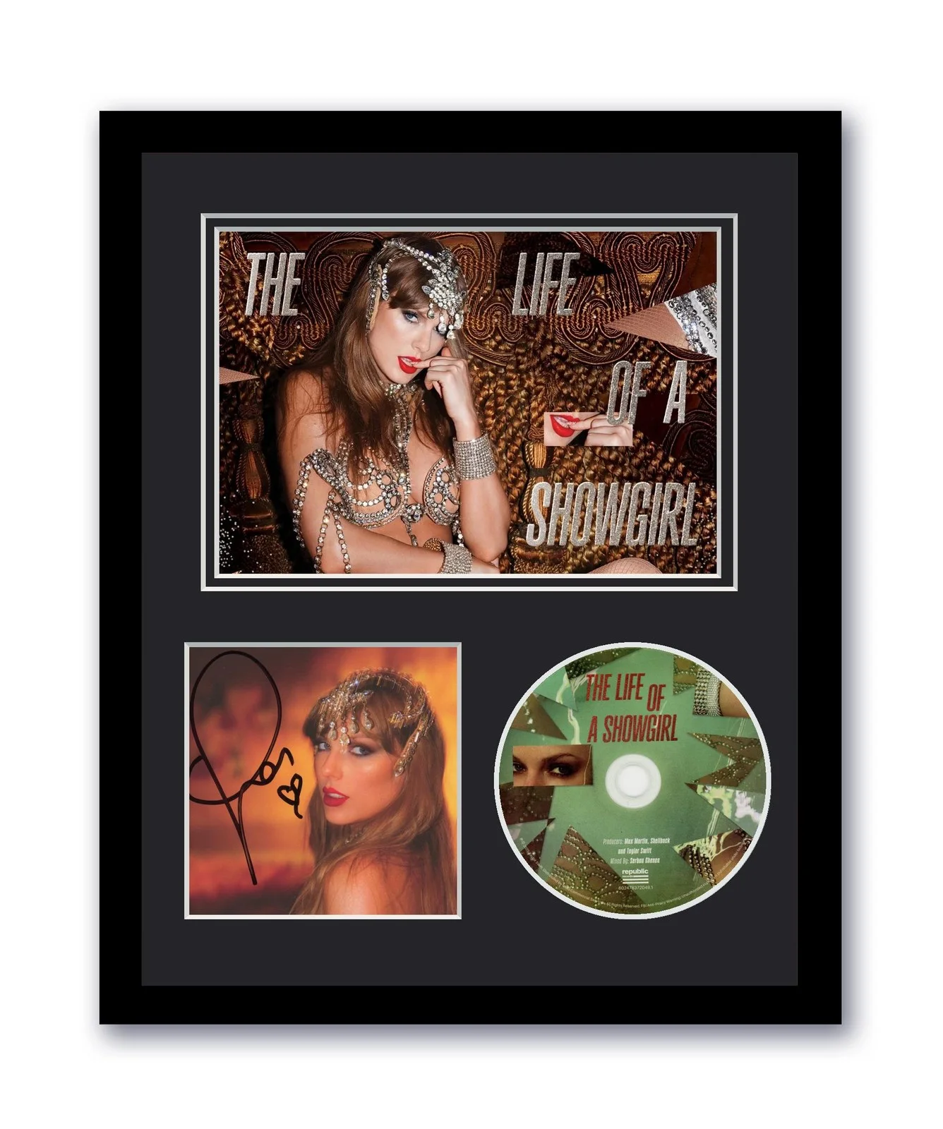 Taylor Swift — Taylor Swift Autograph 11x14 Framed CD Photo The Life Of A Showgirl Photo 1 ACOA