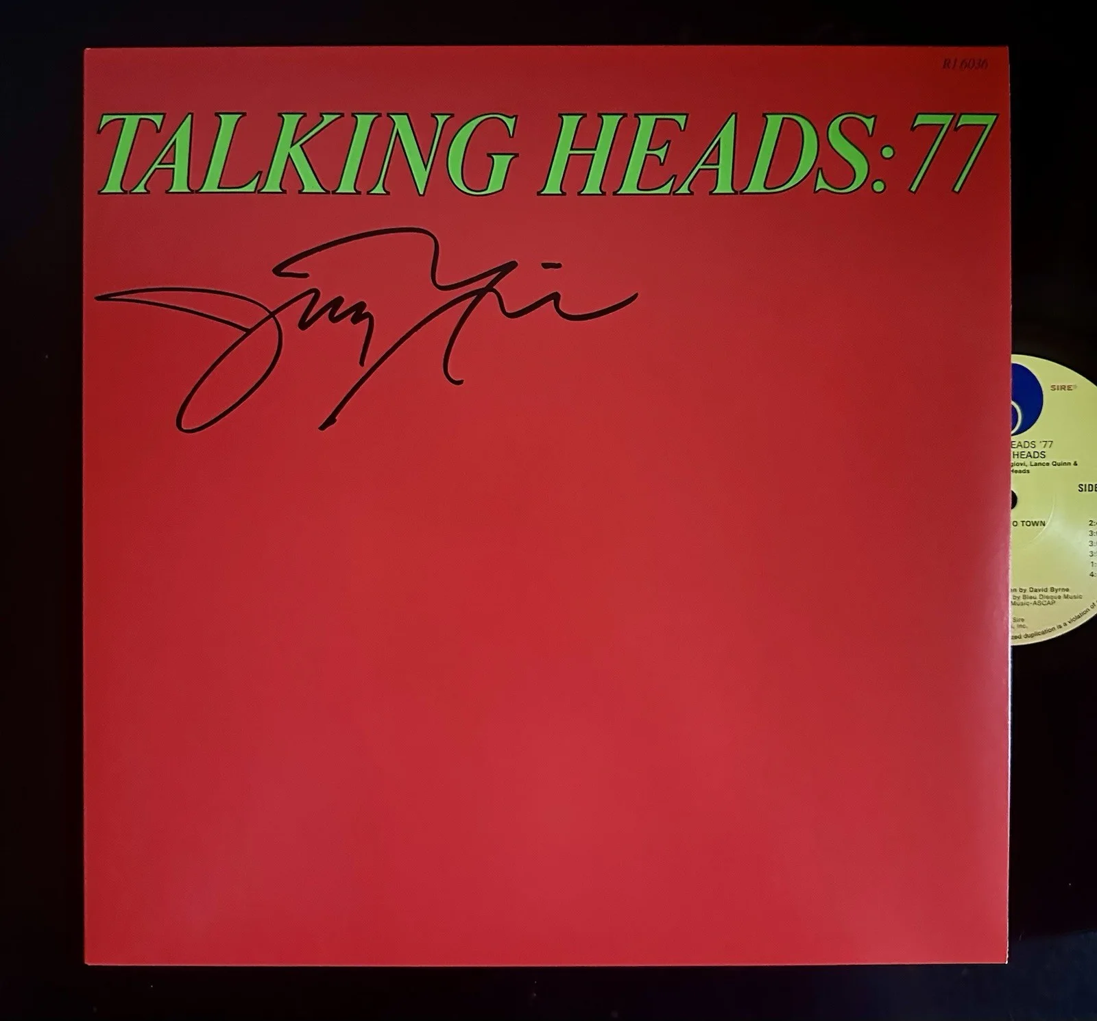 JERRY HARRISON SIGNED TALKING HEADS: 77’ VINYL RECORD ALBUM LP JSA COA, изображение 2