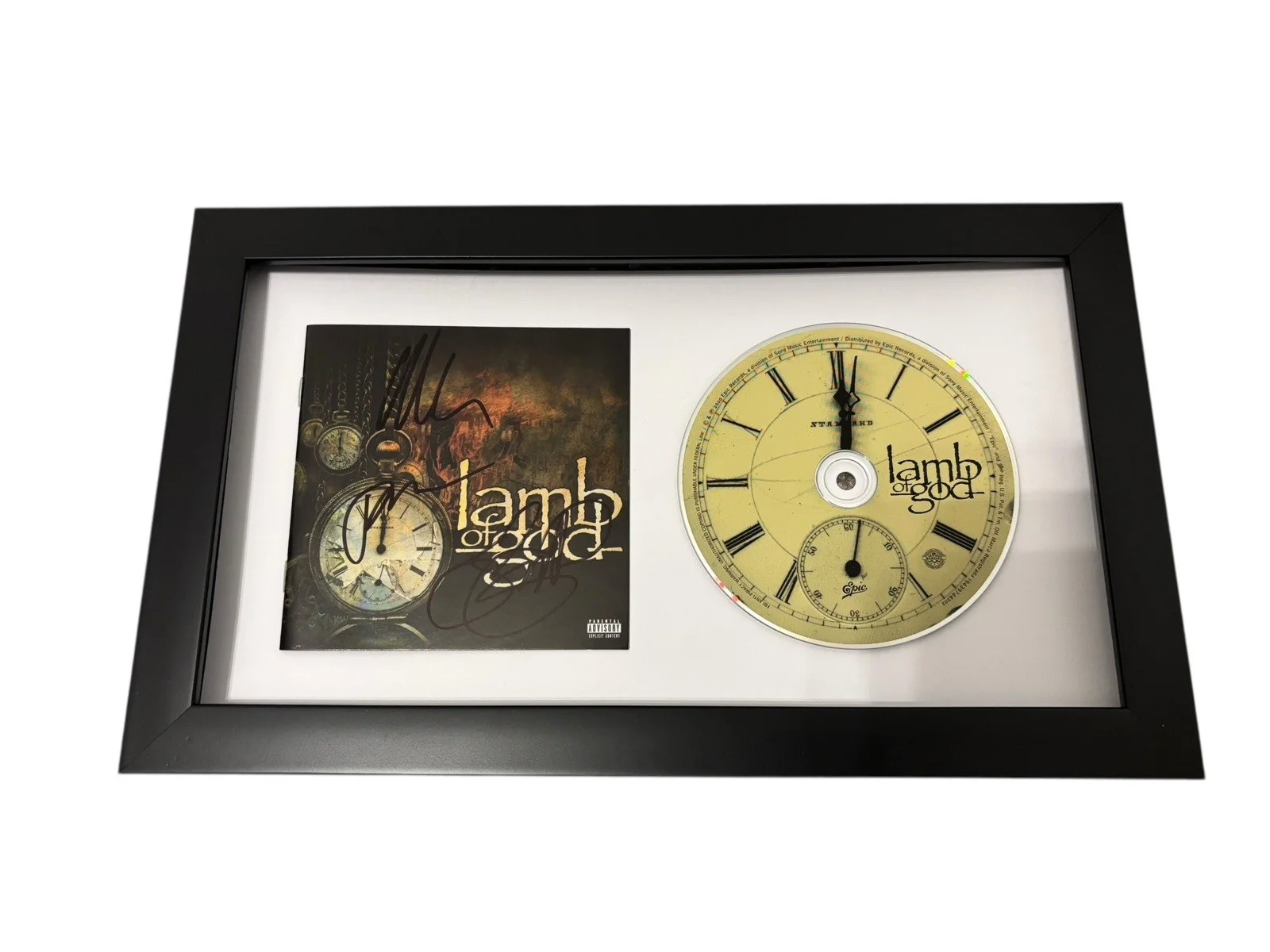 LAMB OF GOD SIGNED AUTOGRAPH x3 SELF TITLED FRAMED CD RANDY +2 w/ PROOF JSA COA, image 3