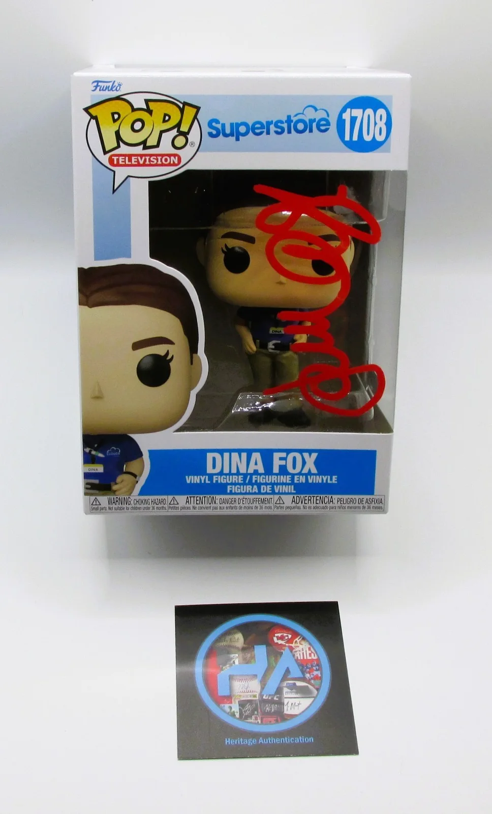 Lauren Ash — Dina Fox (Lauren Ash) Signed Funko In Case With COA (151770) (Superstore), image 2