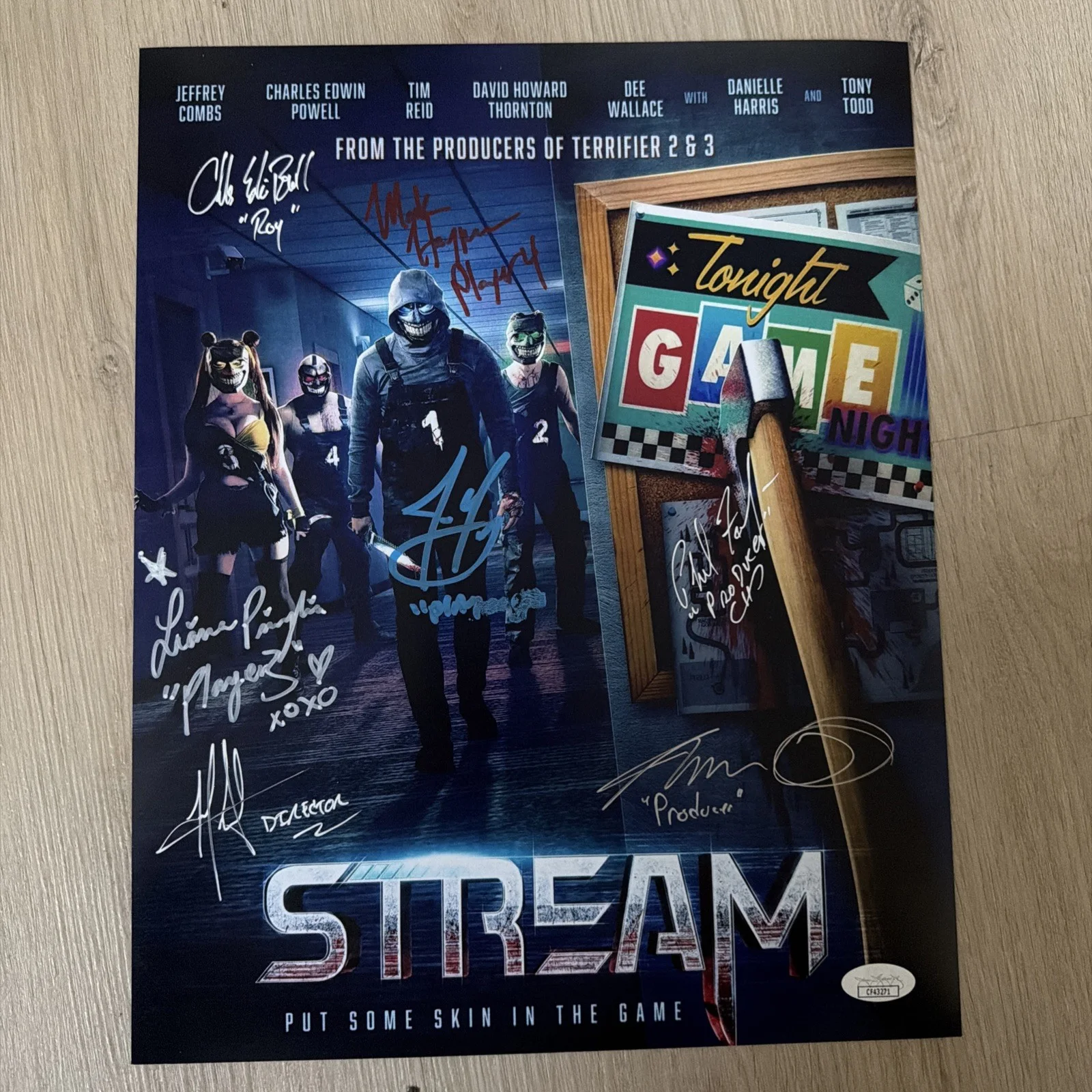 Stream cast signed By 7 11x14 JSA Signed Jason Leavy Michael Leavy Terrifier, image 3