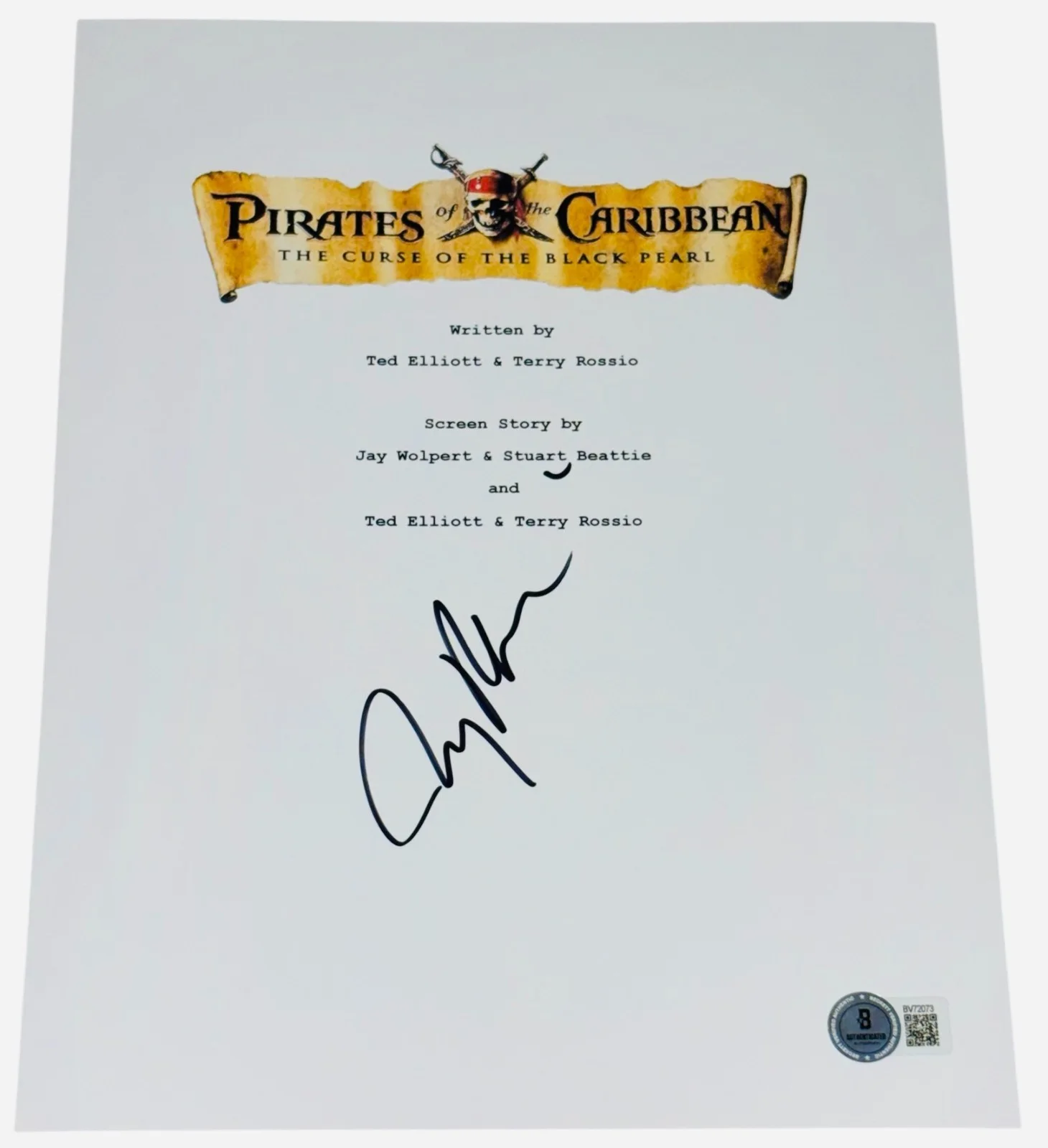 Jerry Bruckheimer — Jerry Bruckheimer Signed Pirates of the Caribbean Movie Script Screenplay BAS