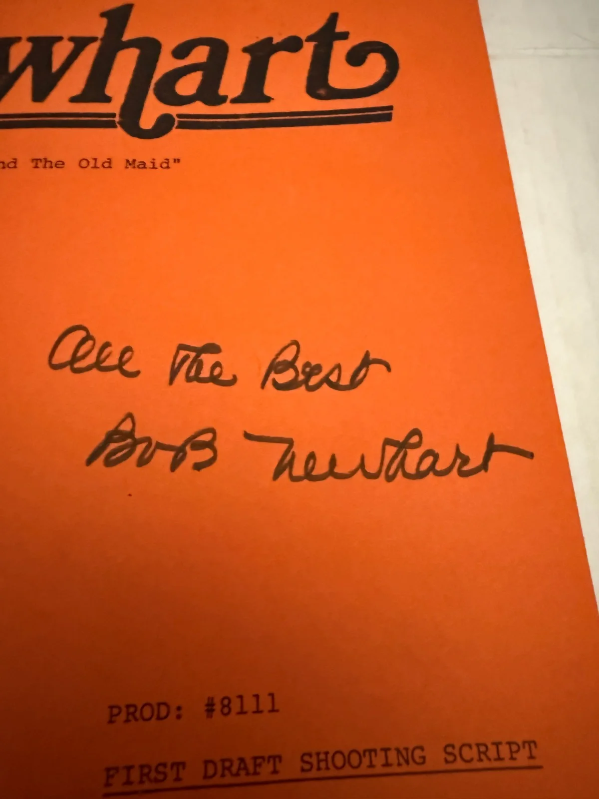 Bob Newhart — December 12 1998 Newhart Show Autographed Script George And The Old Maid, image 2