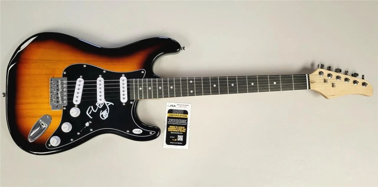Flea signed Full Size Electric Guitar autograph Red Hot Chili Peppers ~ JSA COA, image 2