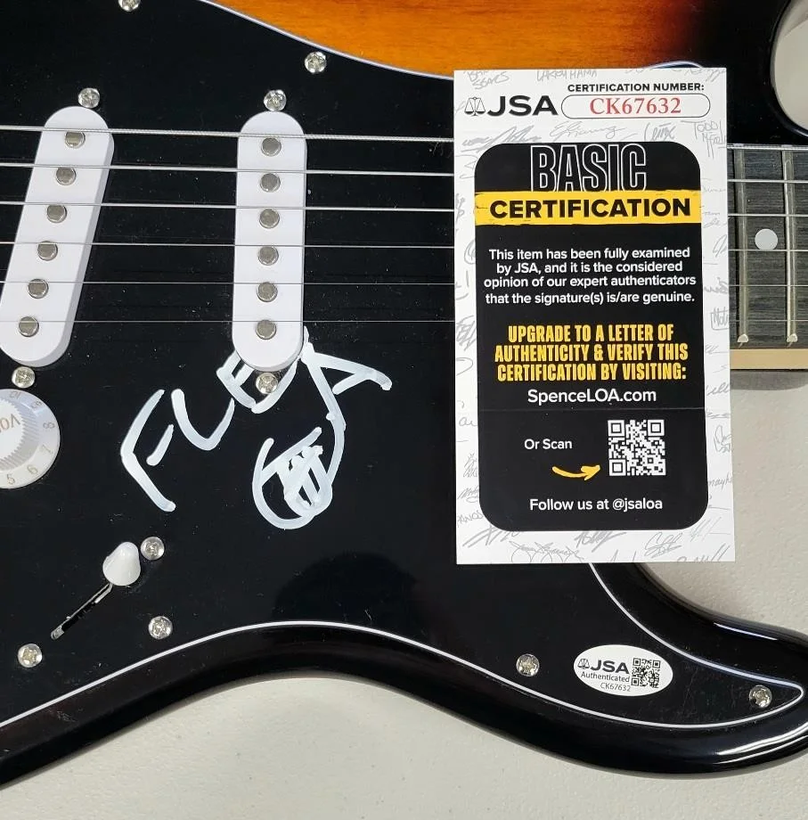 Flea signed Full Size Electric Guitar autograph Red Hot Chili Peppers ~ JSA COA, image 4