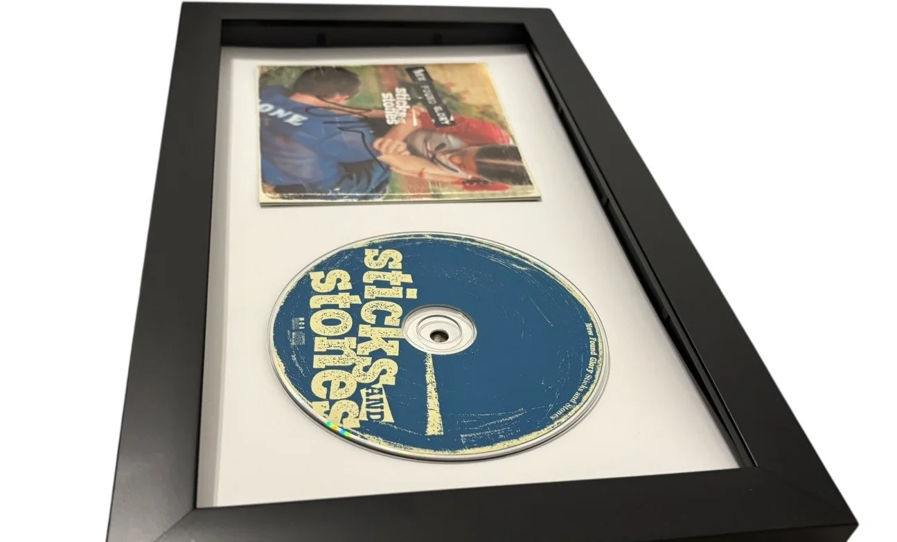NEW FOUND GLORY SIGNED AUTOGRAPH STICKS & STONES FRAMED CD JORDAN PUNDIK JSA COA, image 5