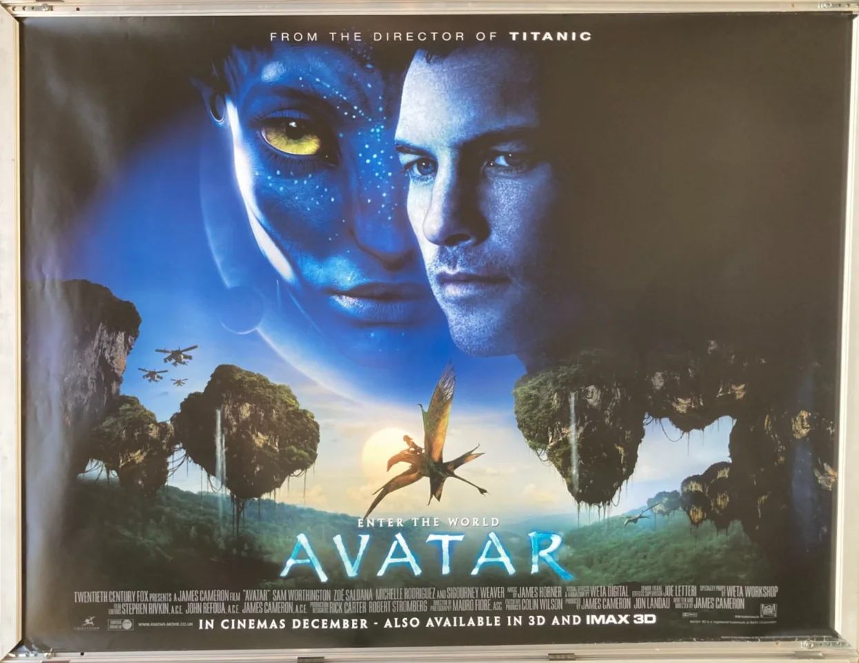 Cinema Poster: AVATAR 2009 (Quad) Sam Worthington Sigourney Weaver Zoe Saldana, изображение 2