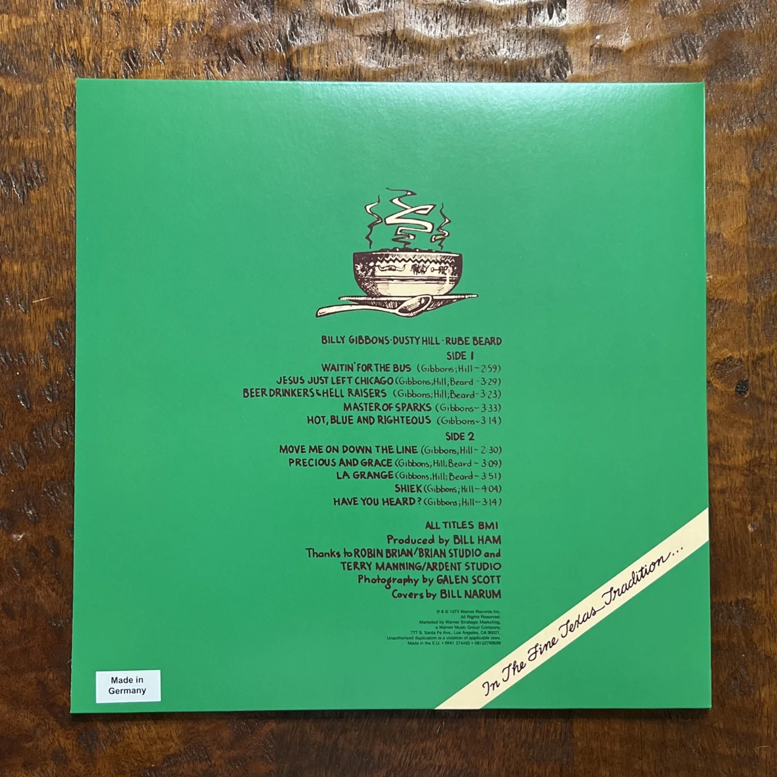 Billy Gibbons Signed Tres Hombres Vinyl Album LP JSA Coa ZZ Top Autographed, изображение 4