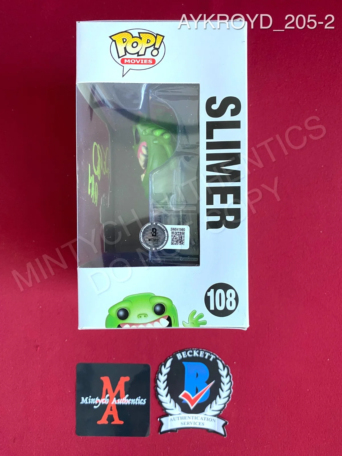 Dan Aykroyd — Dan Aykroyd autographed signed Ghostbusters Slimer Funko Pop #108 Beckett COA, изображение 2