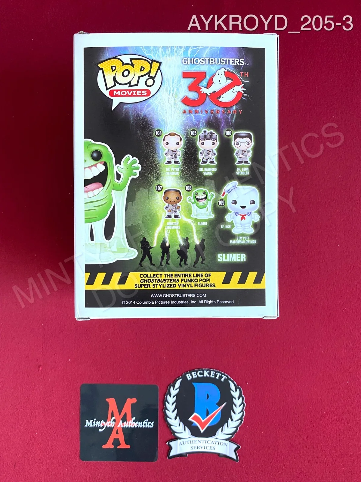 Dan Aykroyd — Dan Aykroyd autographed signed Ghostbusters Slimer Funko Pop #108 Beckett COA, изображение 3