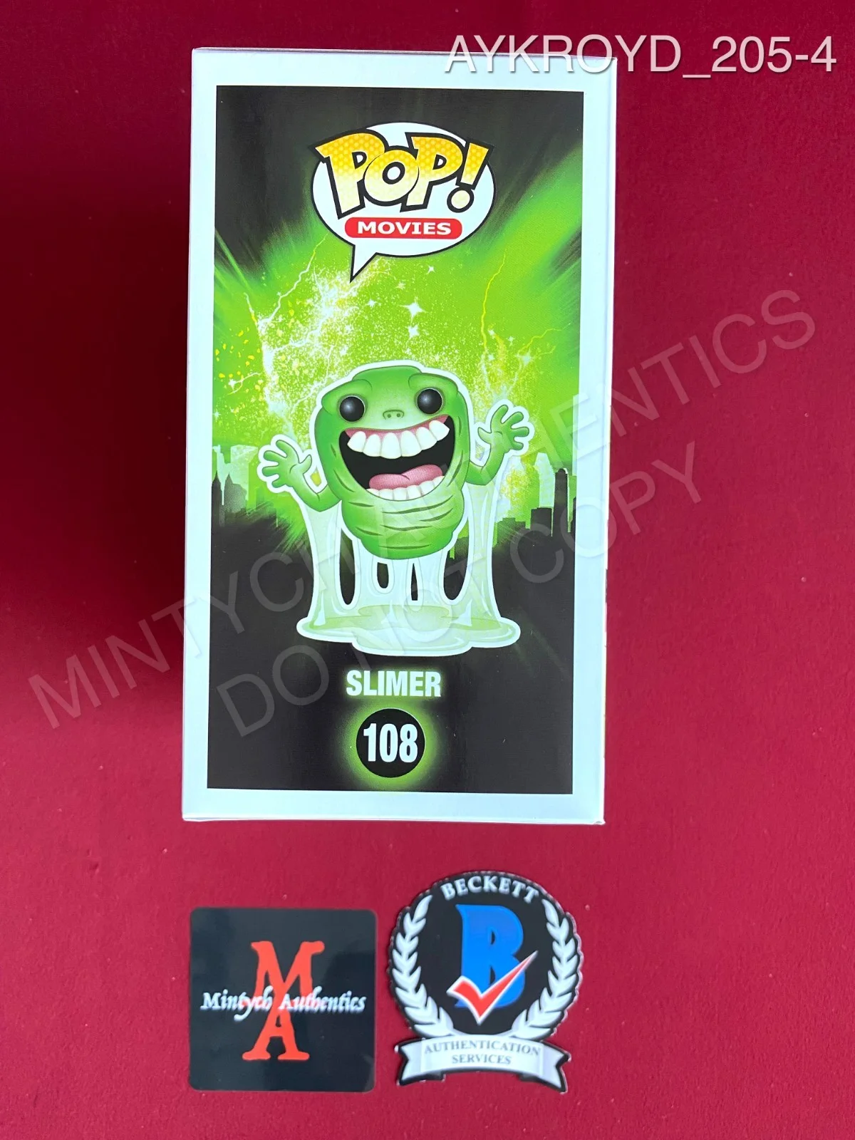 Dan Aykroyd — Dan Aykroyd autographed signed Ghostbusters Slimer Funko Pop #108 Beckett COA, изображение 4