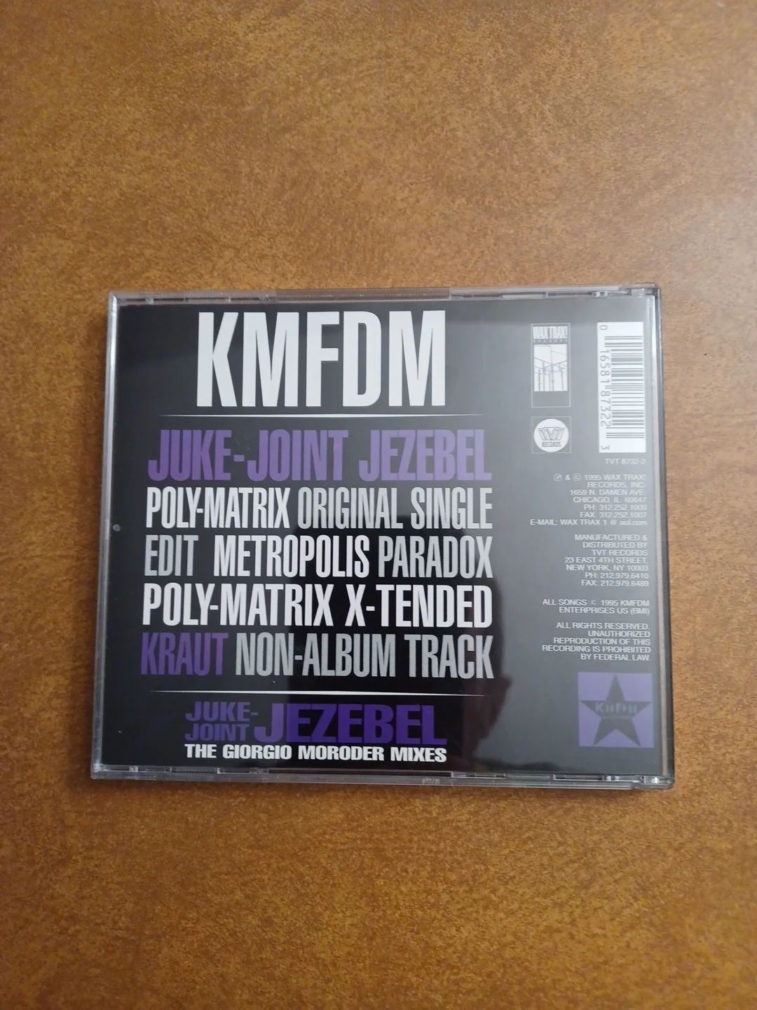 KMFDM Juke-Joint Jezebel CD, 1995 Wax Trax, TVT Records Autographed One Of A Kin, изображение 2