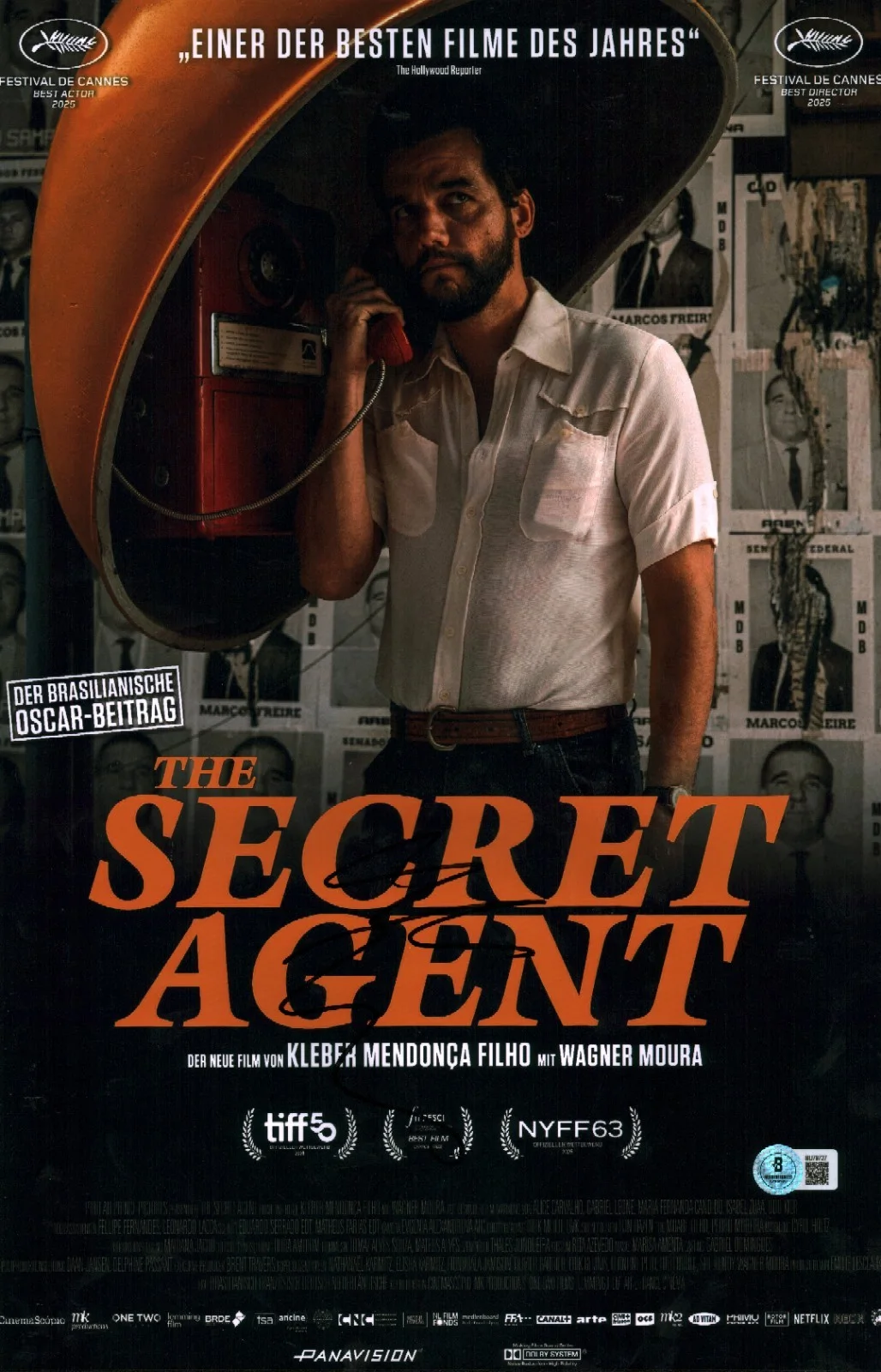 Wagner moura — Wagner Moura Signed The Secret Agent Oscar Hopeful 11x17 Photo BAS COA
