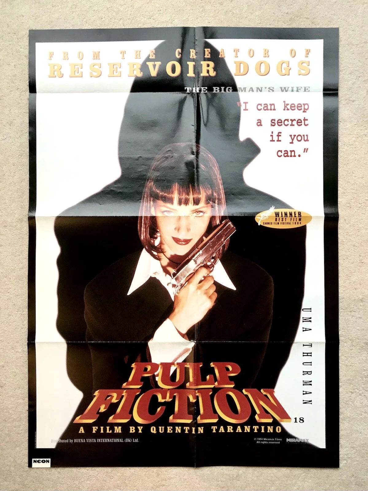 PULP FICTION Quentin Tarantino Movie Poster 2001 A SPACE ODYSSEY Stanley Kubrick, изображение 2