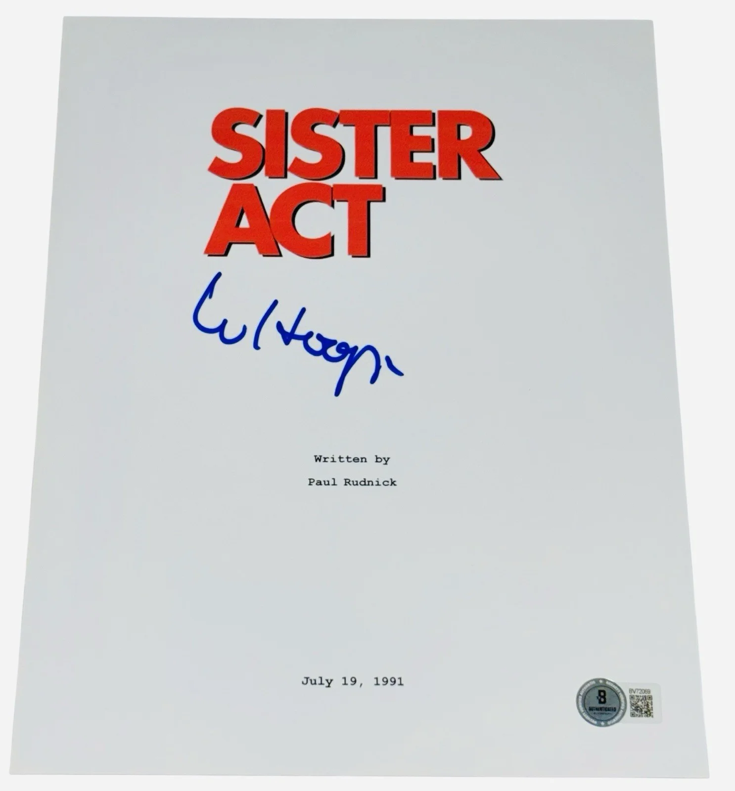 Whoopi Goldberg — Whoopi Goldberg Signed Autograph Sister Act Movie Script Screenplay Beckett BAS