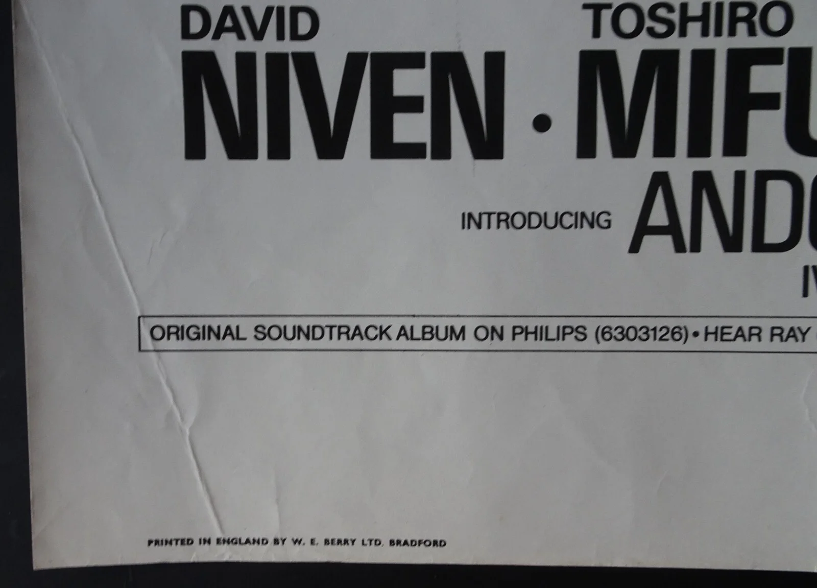 Paper Tiger Quad Poster Original 1975 David Niven Toshiro Mifune, image 2