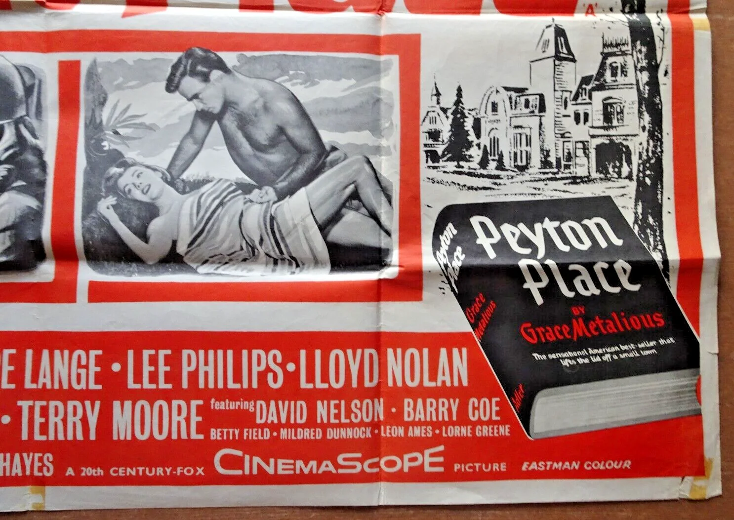 Peyton Place Poster Cinema Quad Original Vintage 1957 Lana Turner Lee Phillips, изображение 3