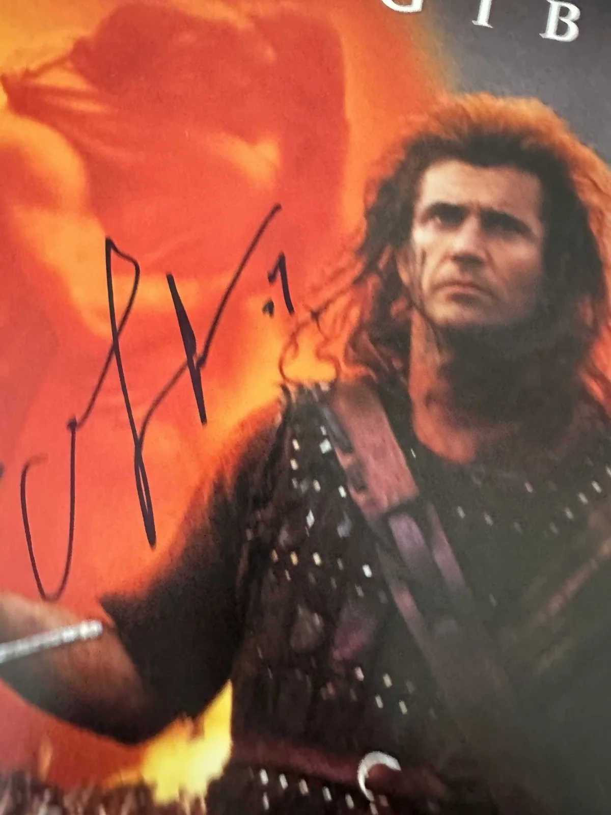 Rare Braveheart 12x18 Movie Poster Mel Gibson Signed Beckett Certified, изображение 2